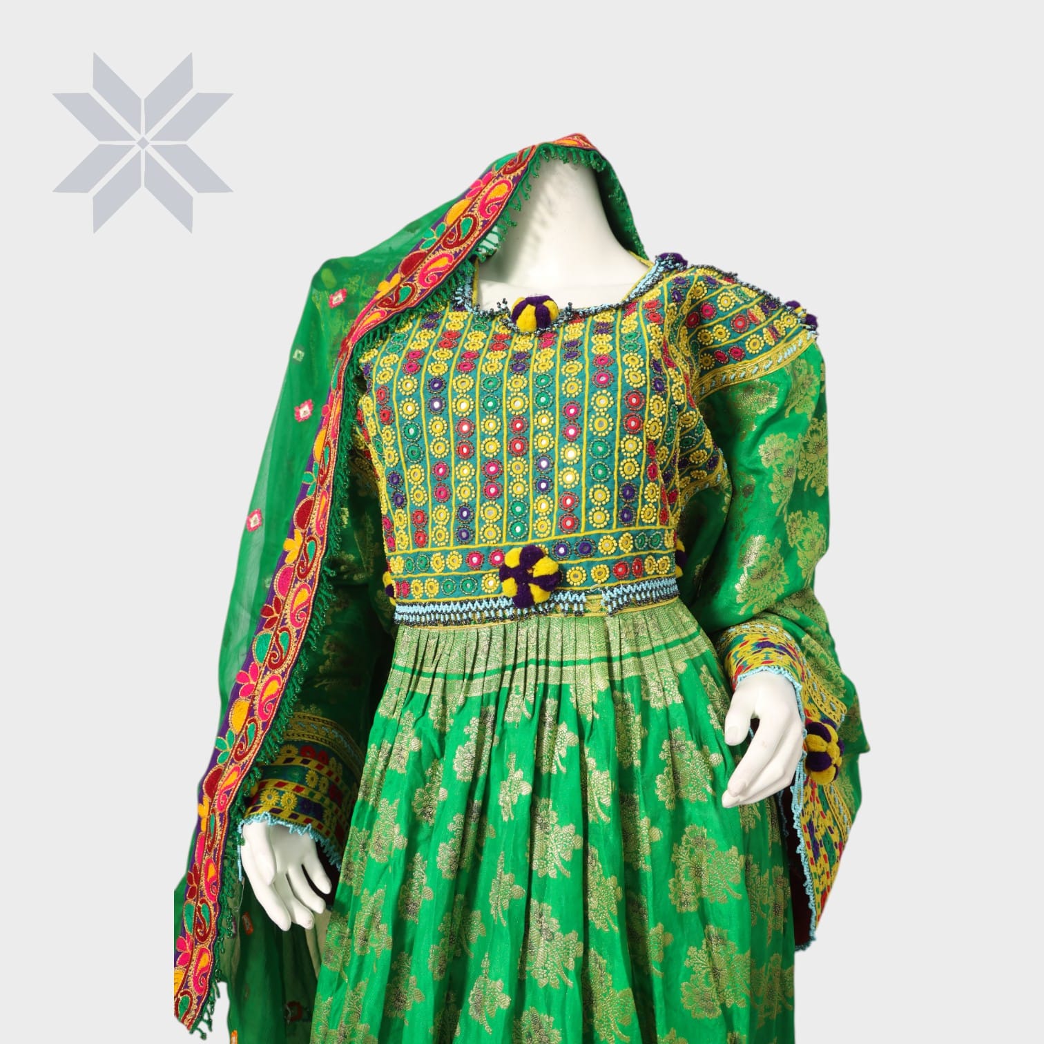 Gulbahar Embroidered Afghani Dress