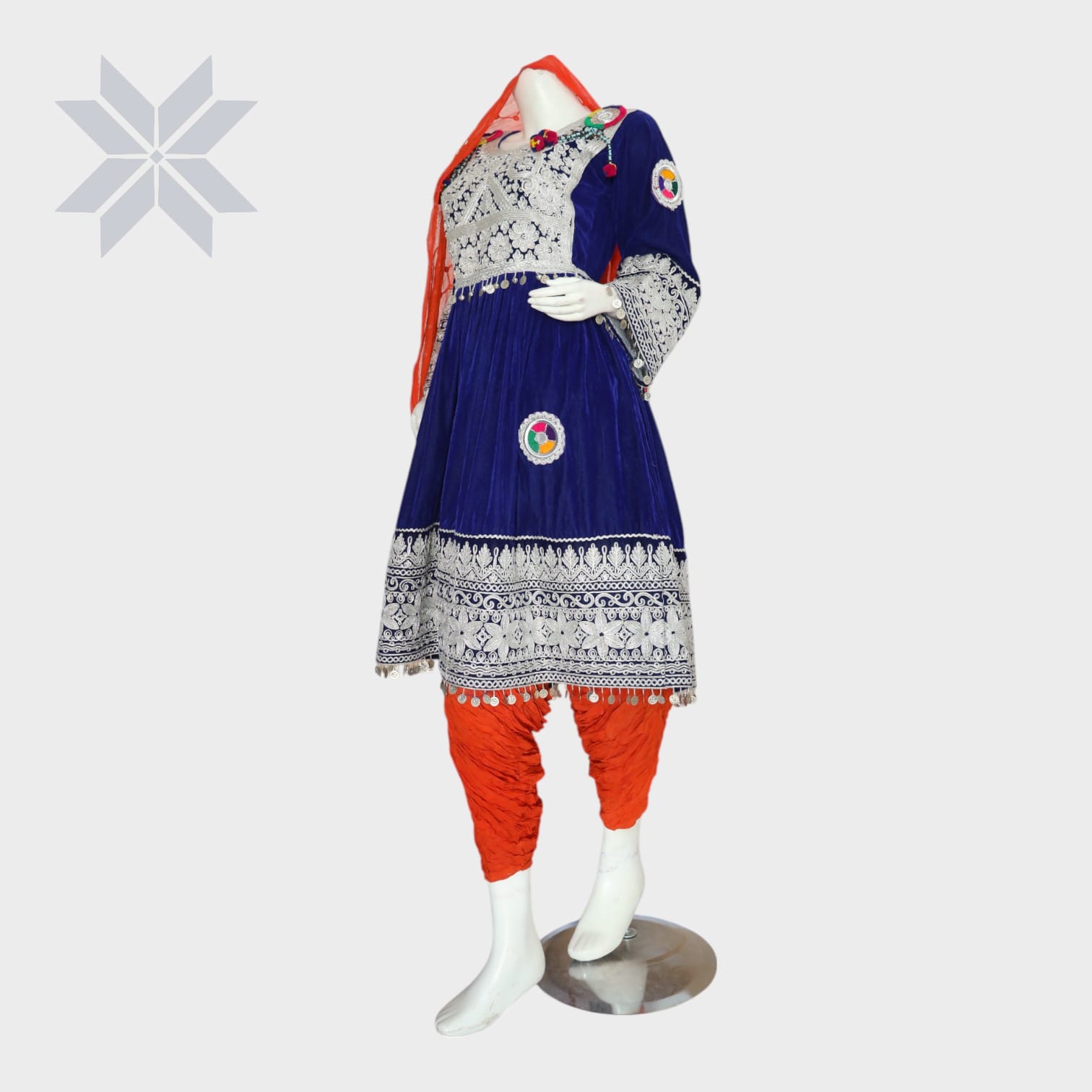 Lajward Velvet Embroidered Afghani Set