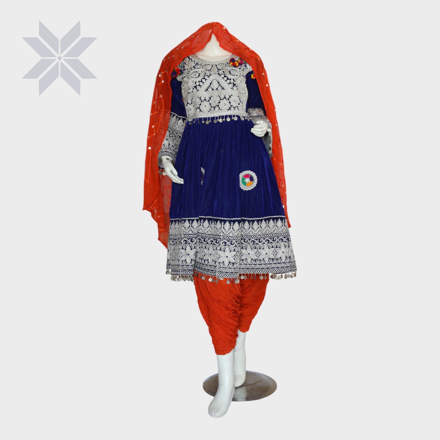 Lajward Velvet Embroidered Afghani Set