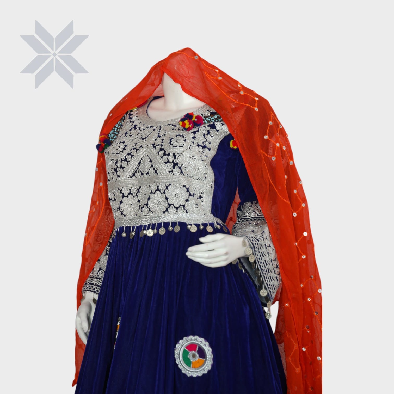 Lajward Velvet Embroidered Afghani Set