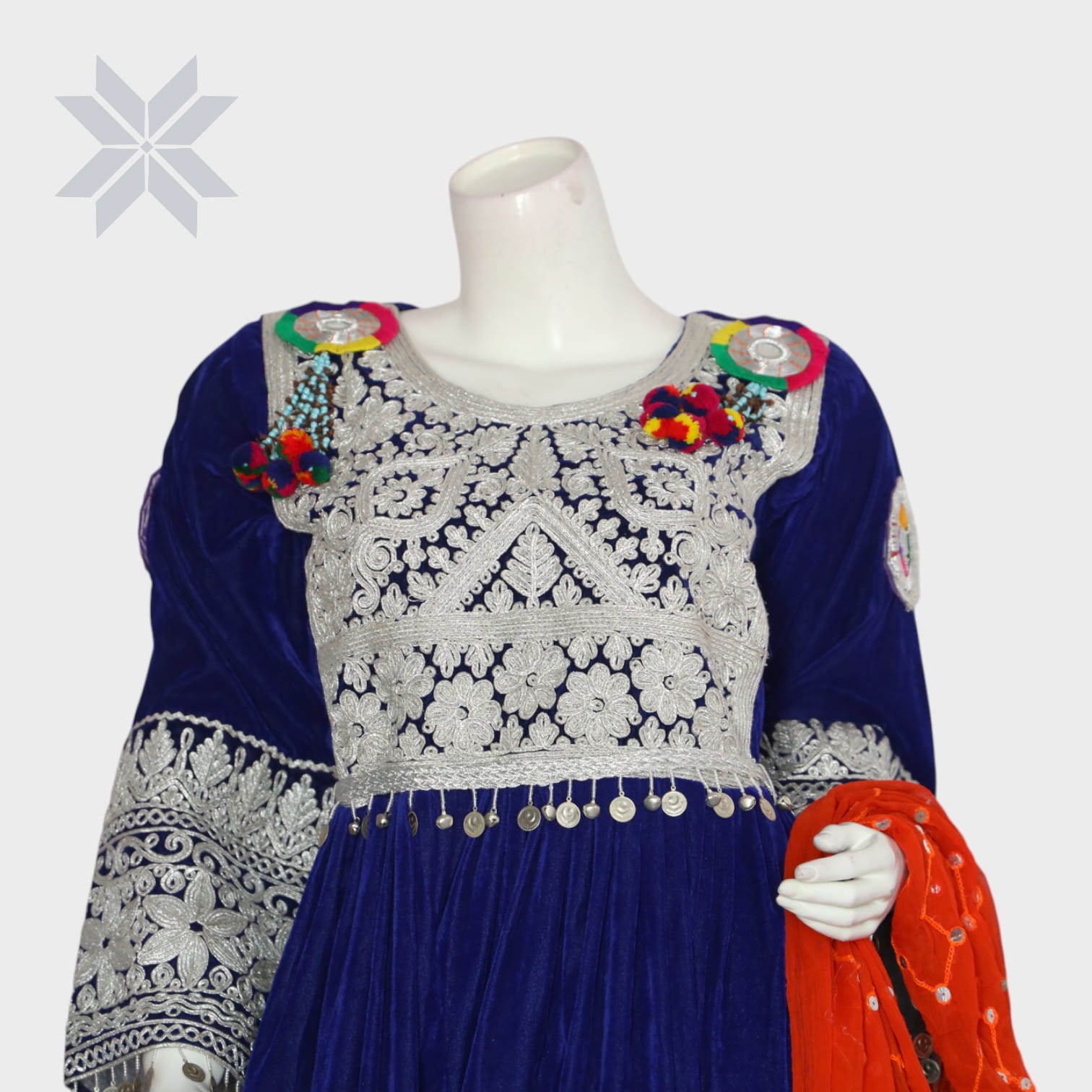 Lajward Velvet Embroidered Afghani Set