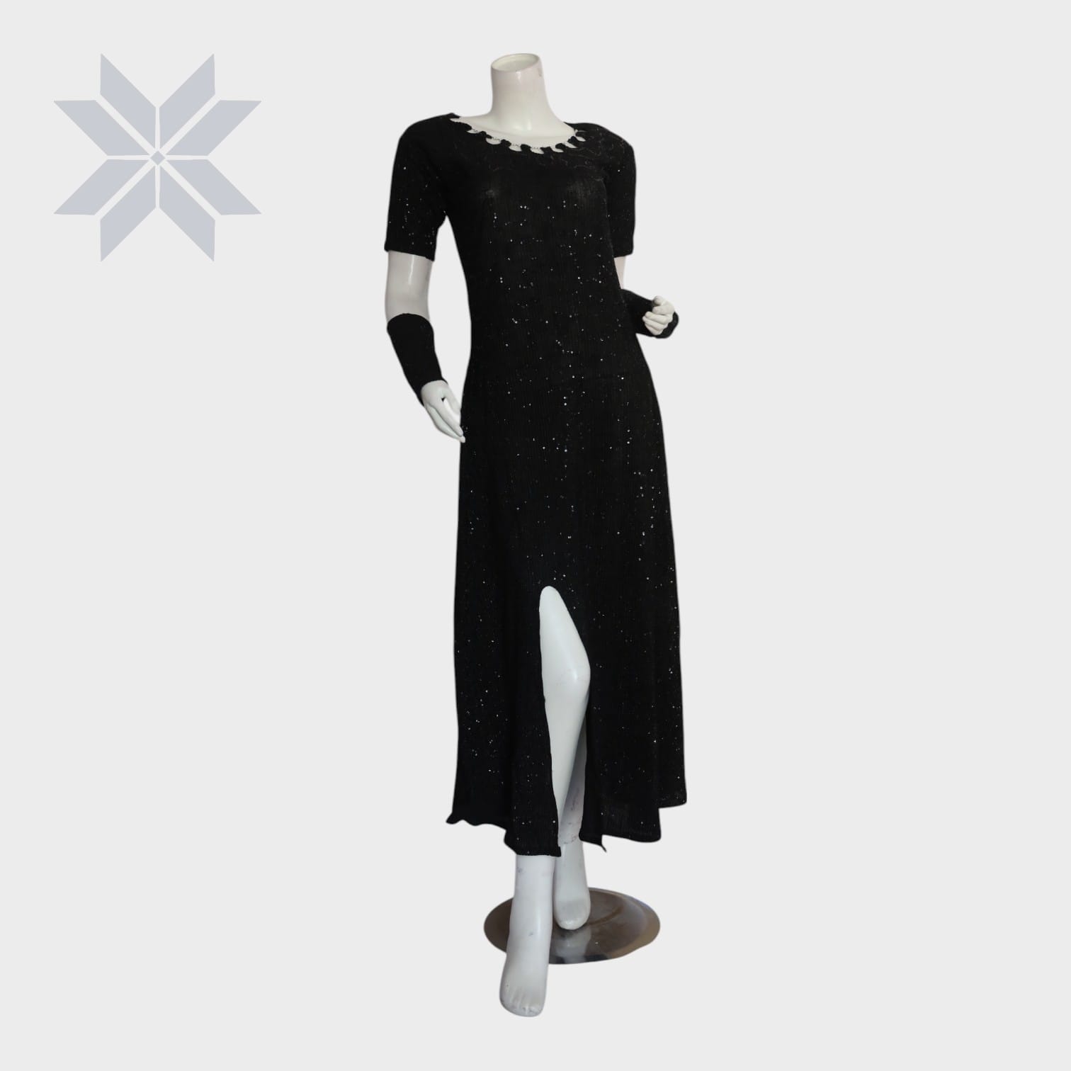 Midnight Starlight Sequin Slit Dress