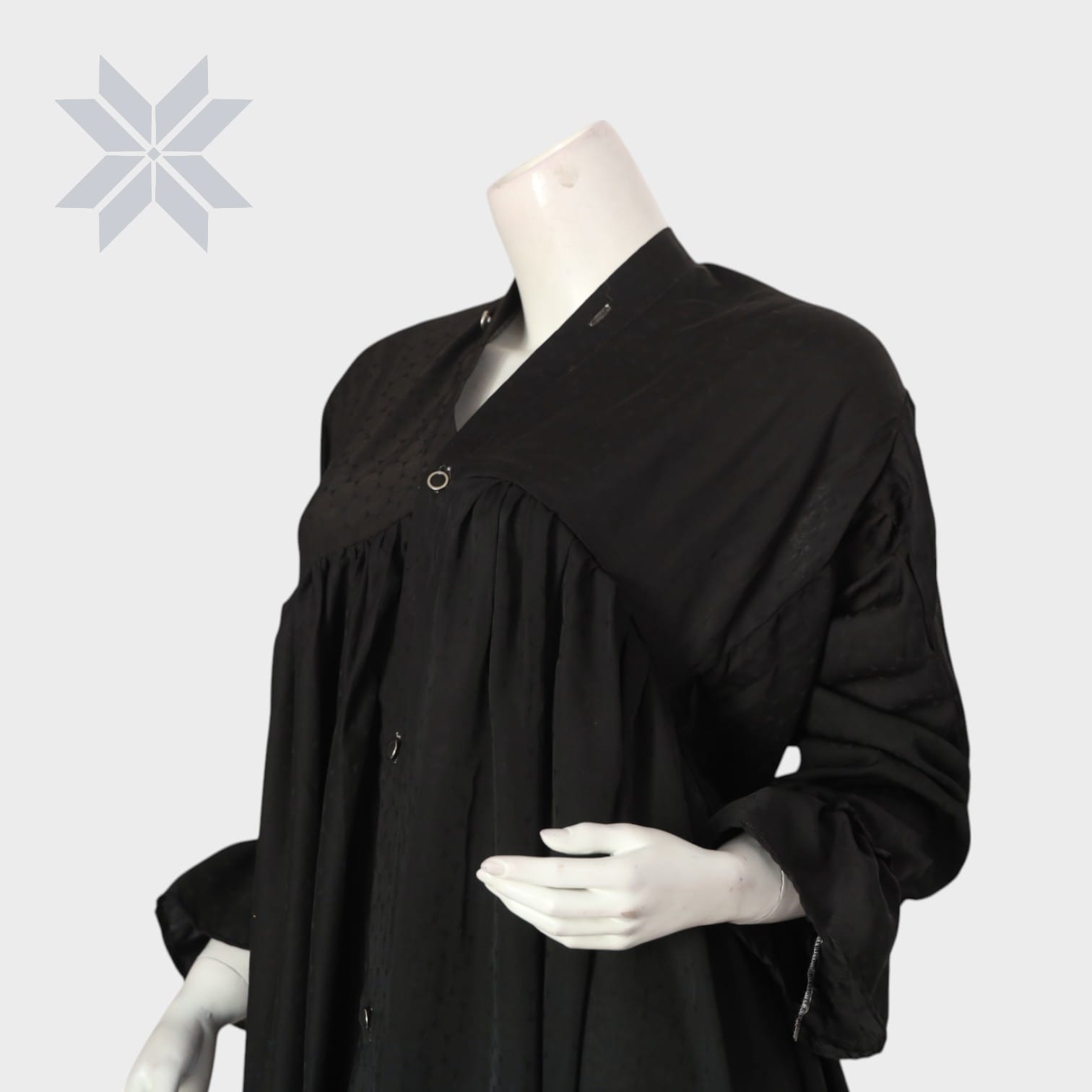 Noir Flow Button-Down Abaya