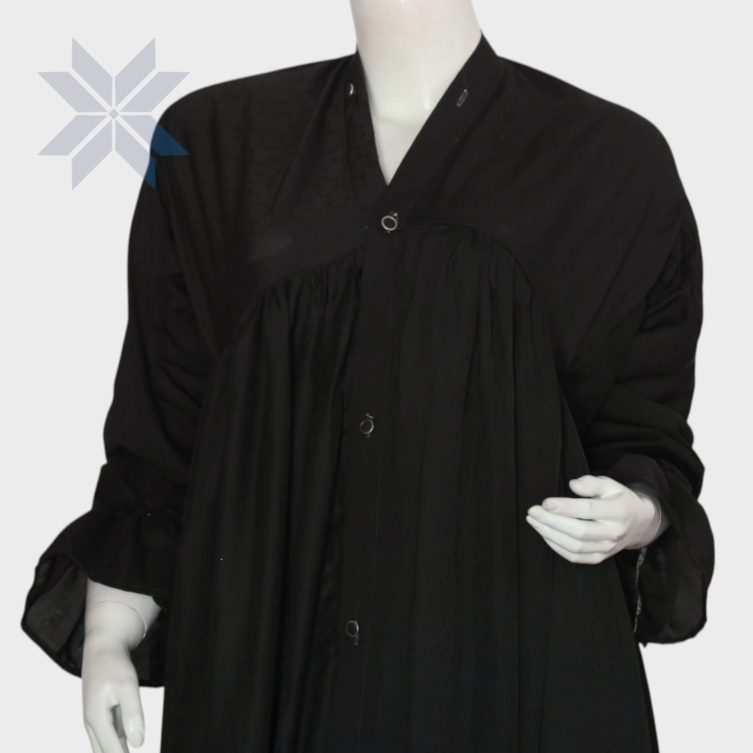 Noir Flow Button-Down Abaya