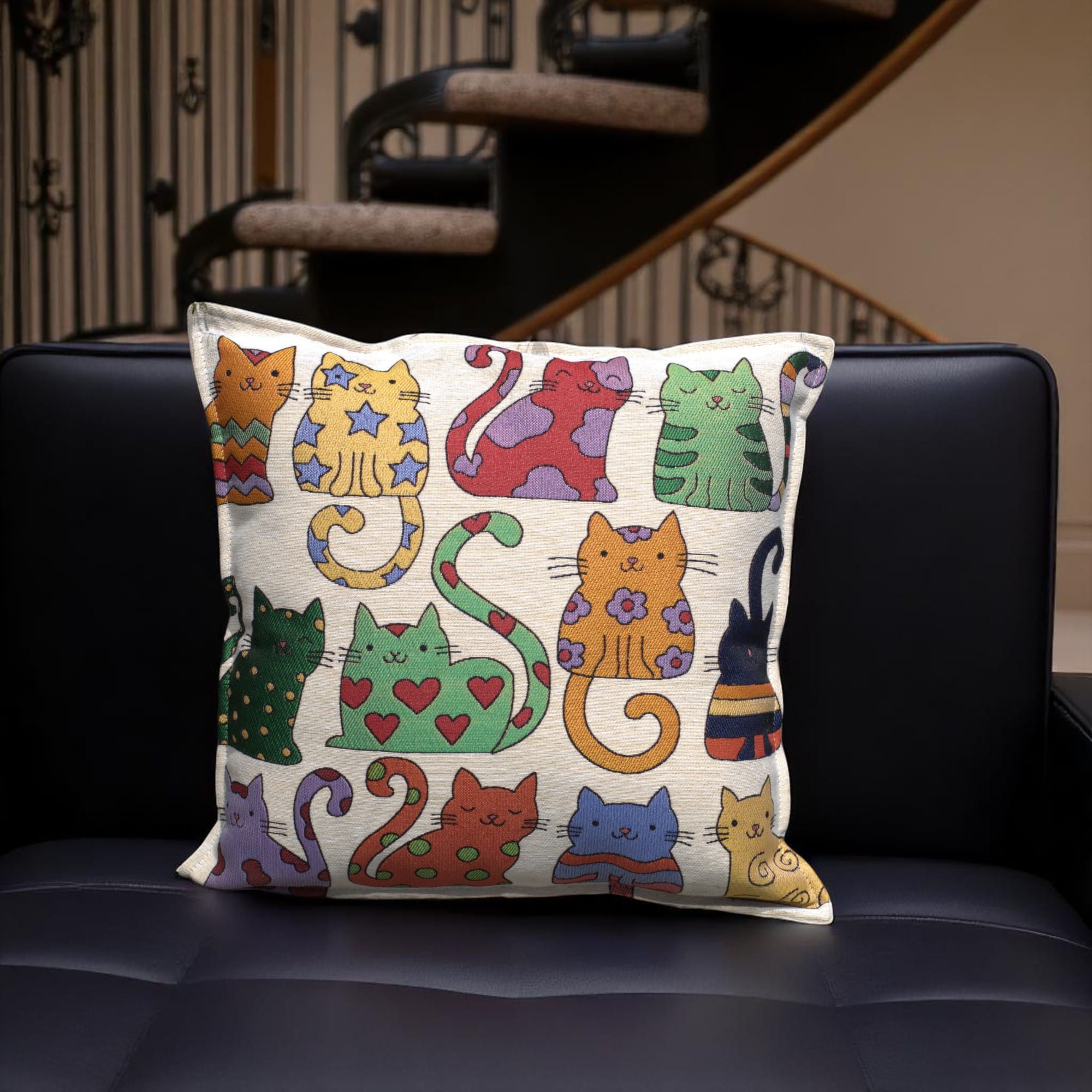 Throw Pillow 4Pcs –Decorative Cushion Covers for Cat Lovers
