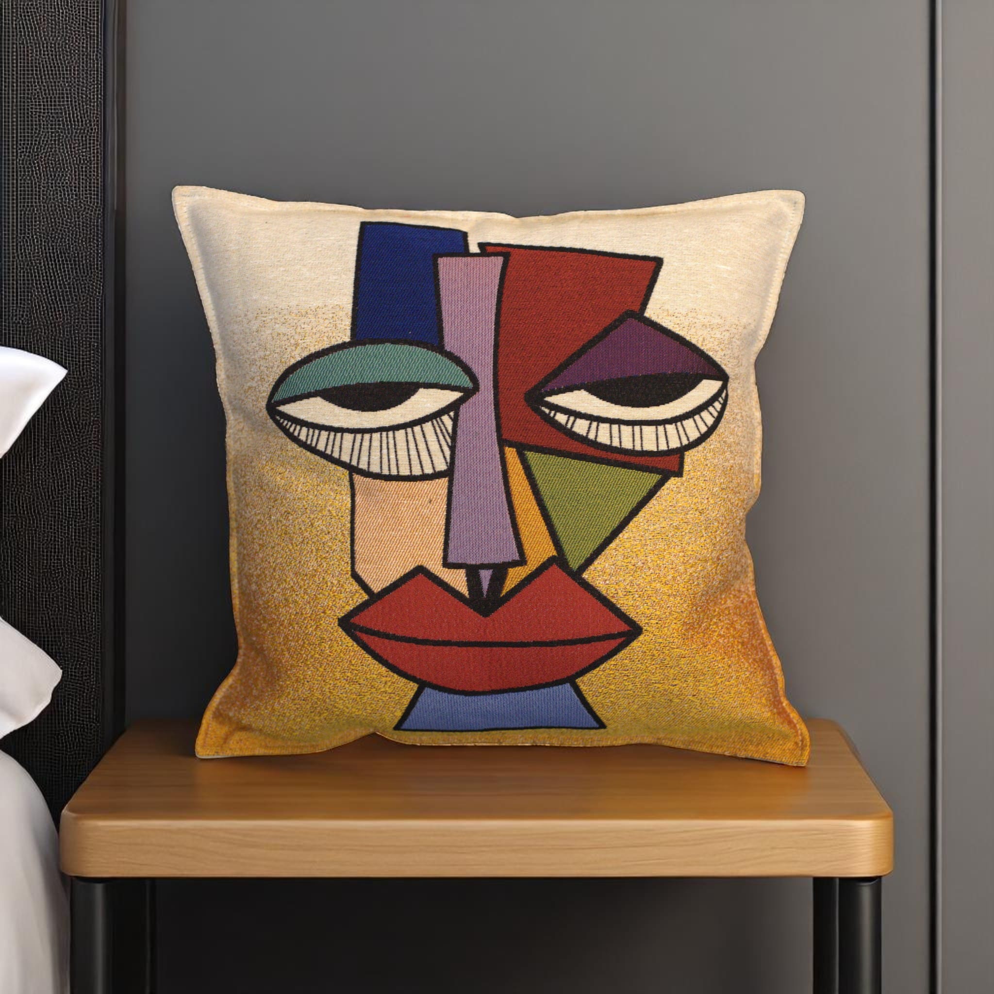 2pc Throw Pillow Cover, Artistic Embroidered Design