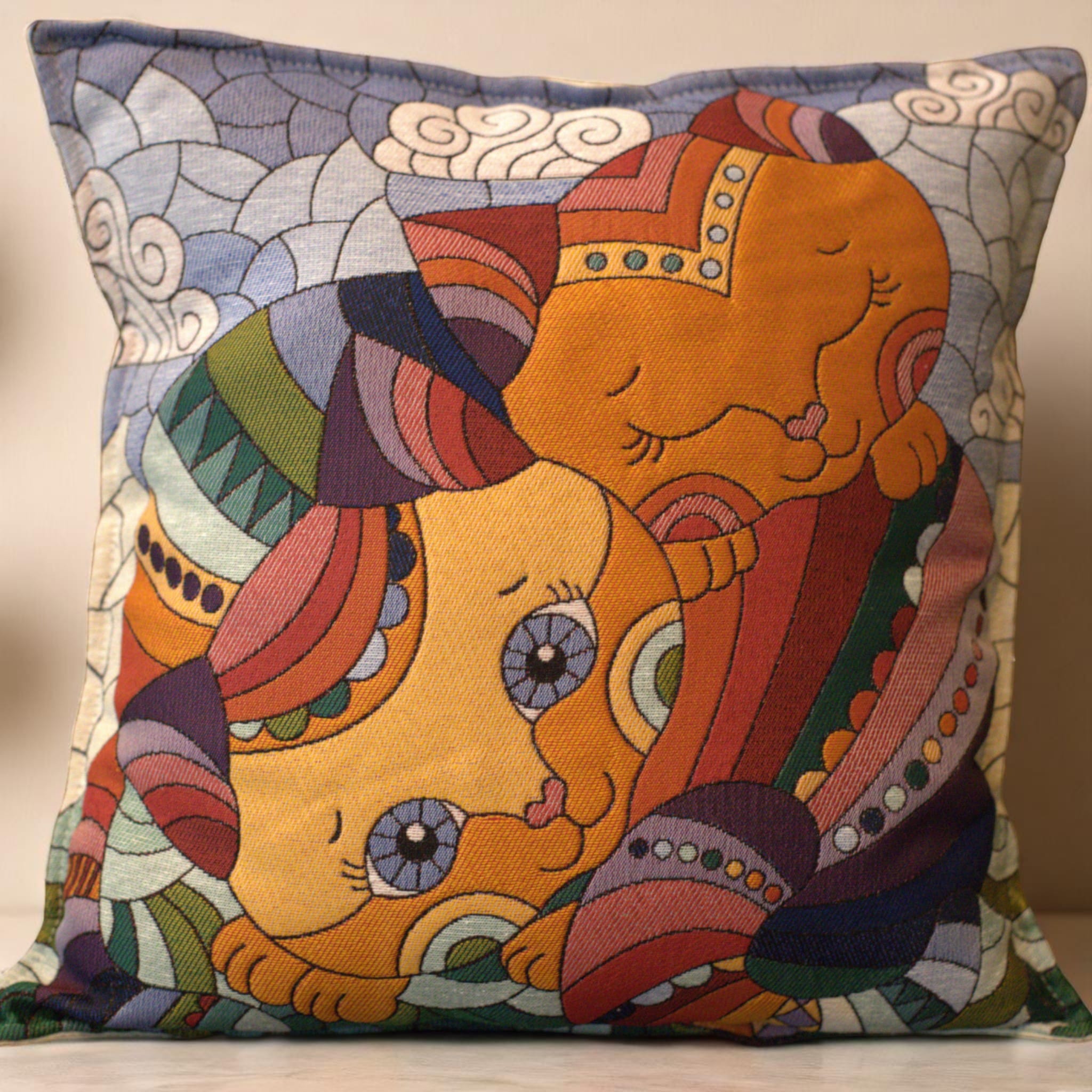 Cushion Cover 18x18 inches, Embroidered Throw Pillow