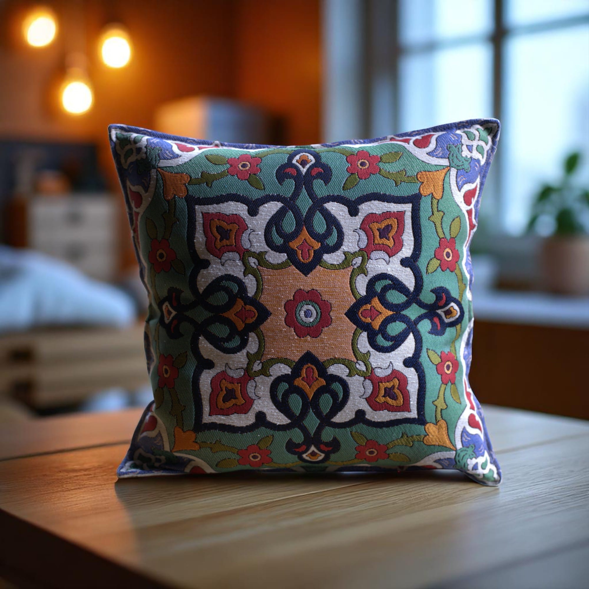 2 pcs Suzani Pillow Cover Handmade, 45x45 cm, Living Room Throw Pillow, bed decor pillow