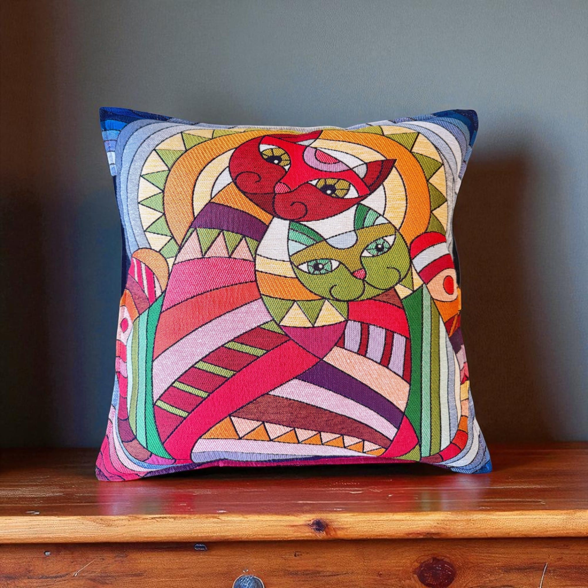 2pcs Pillow Cover, Cartoon Cats 16x16 inches Cushion Cover