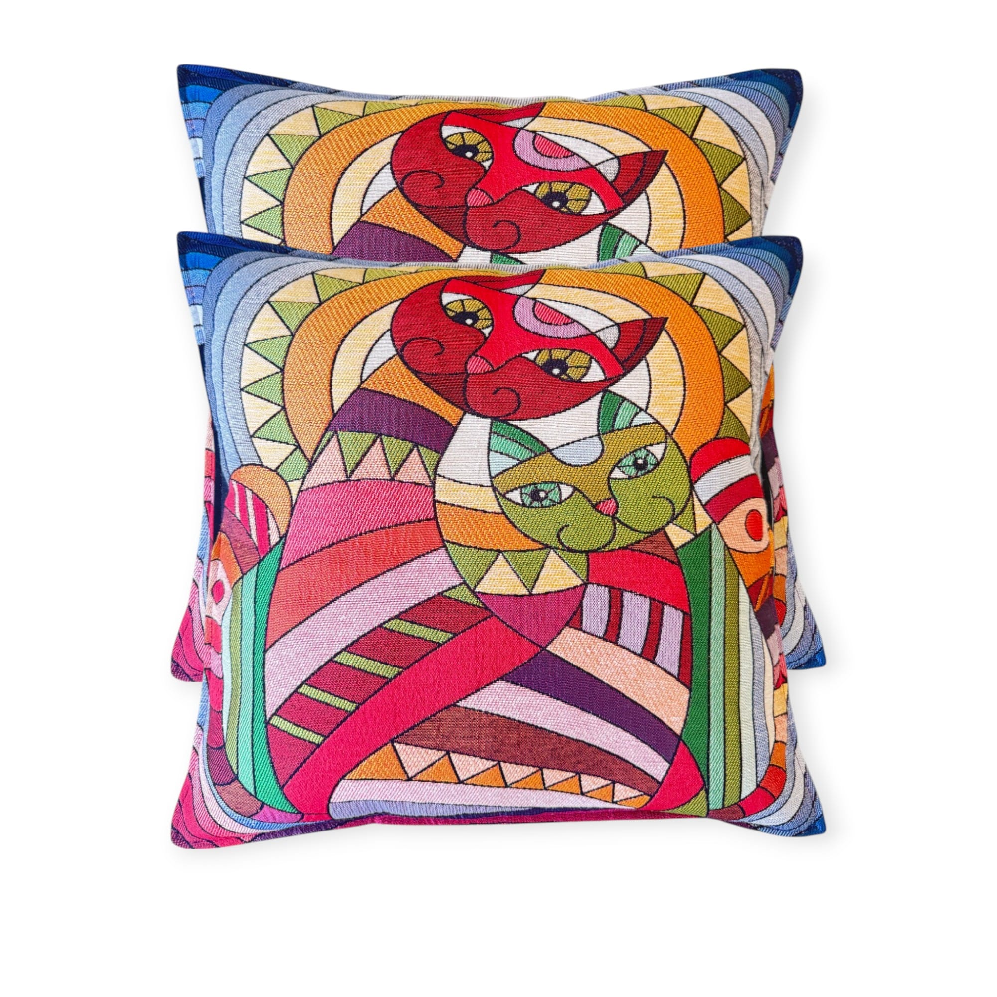 2pcs Pillow Cover, Cartoon Cats 16x16 inches Cushion Cover