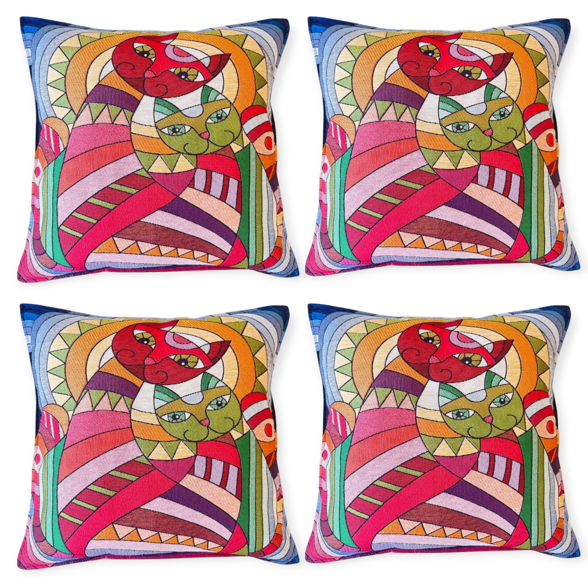 2pcs Pillow Cover, Cartoon Cats 16x16 inches Cushion Cover