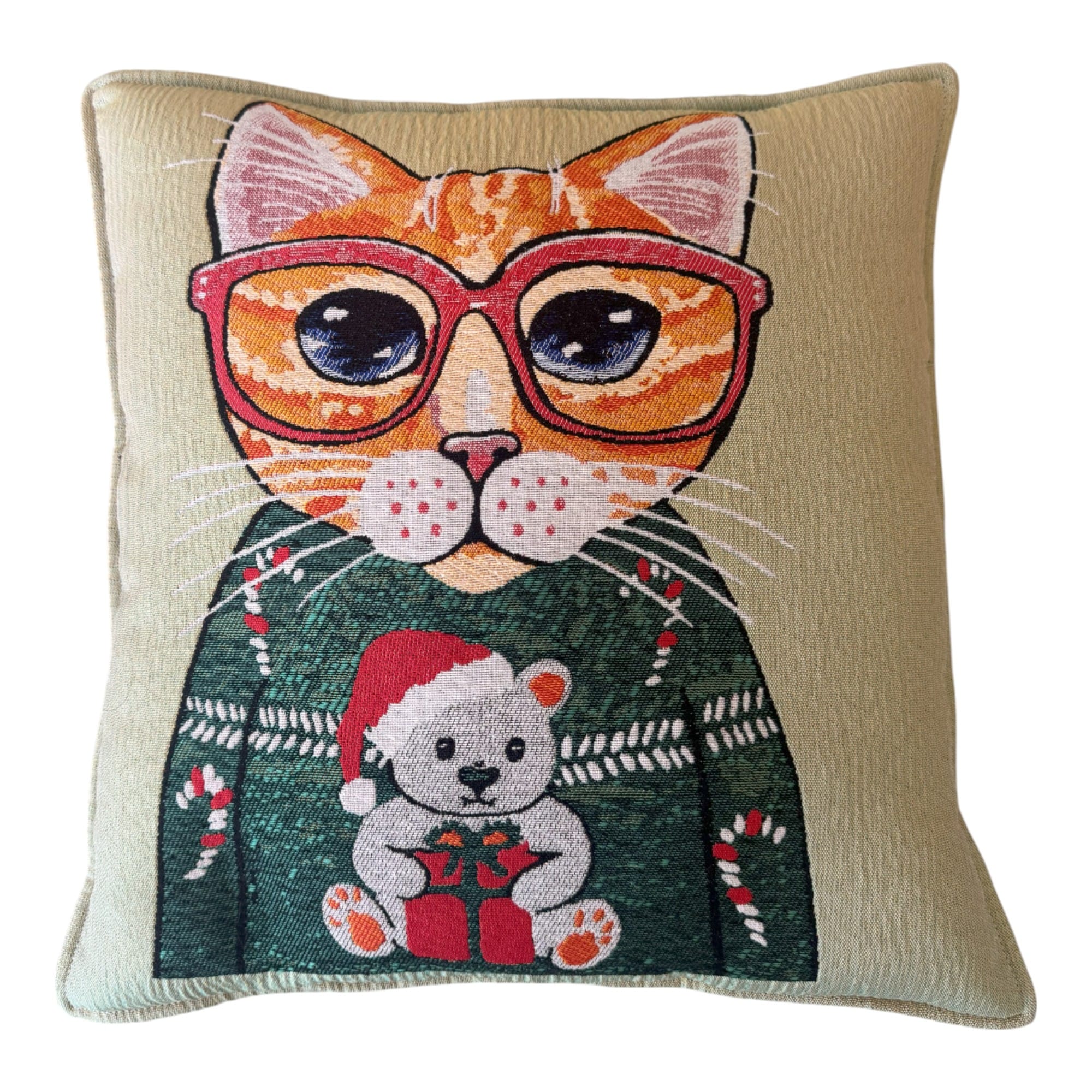 Pillow Cover Orange cat, Set of 2.