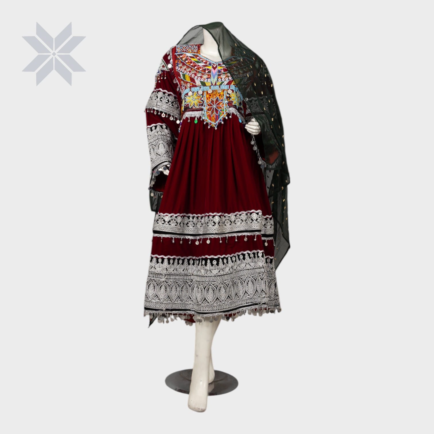 Gulbahar Maroon Embroidered Dress