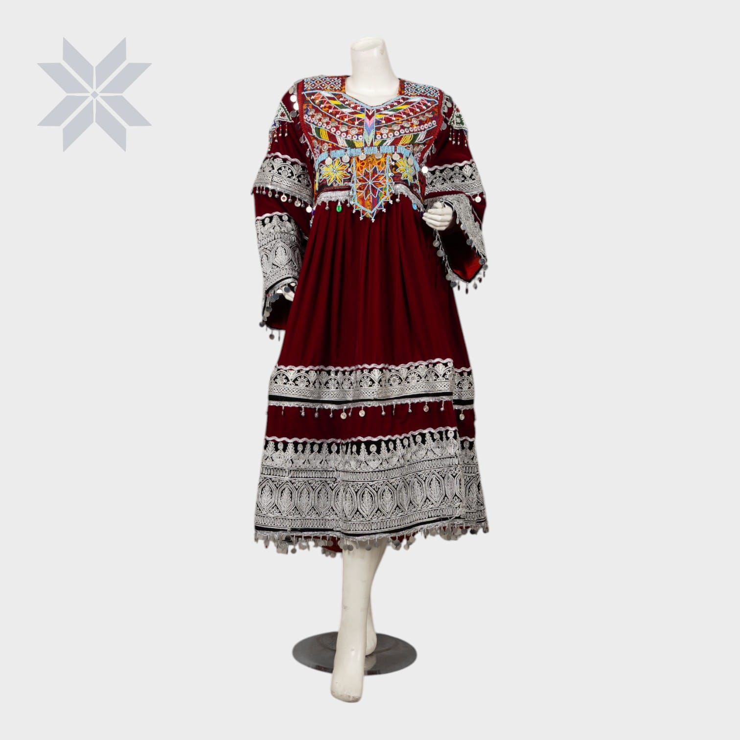 Gulbahar Maroon Embroidered Dress