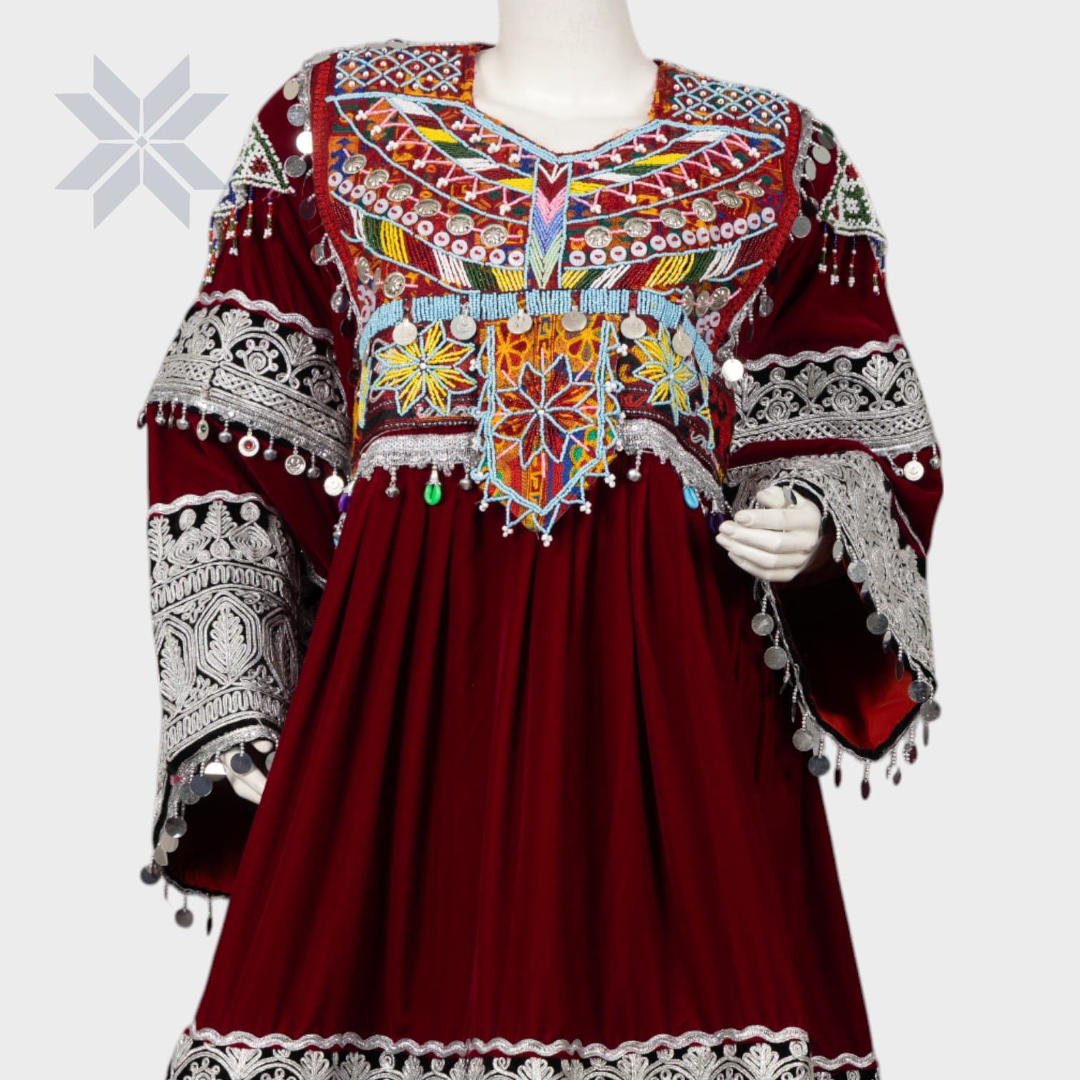 Gulbahar Maroon Embroidered Dress