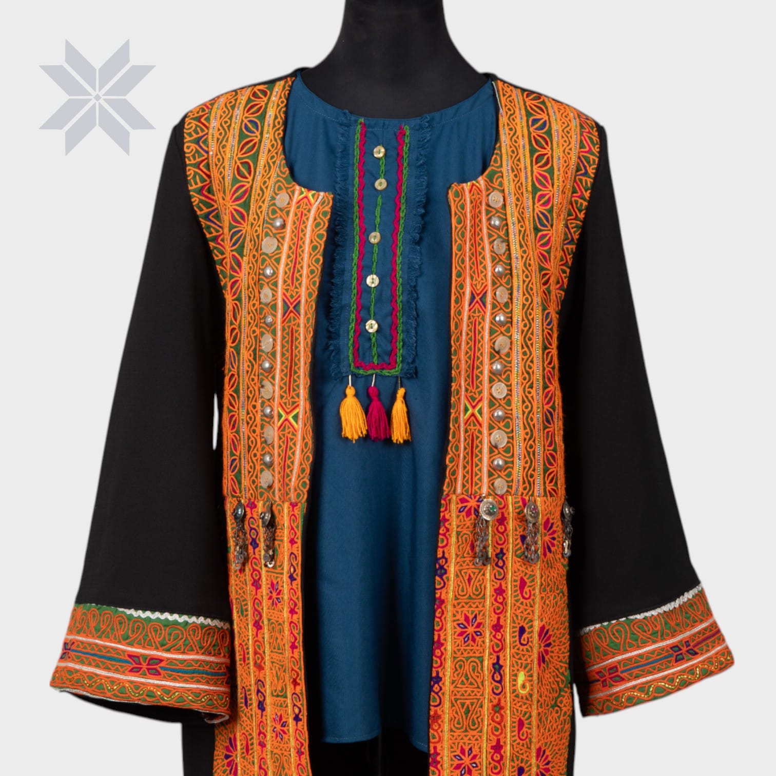 Desert Sunset Embroidered Coat Set