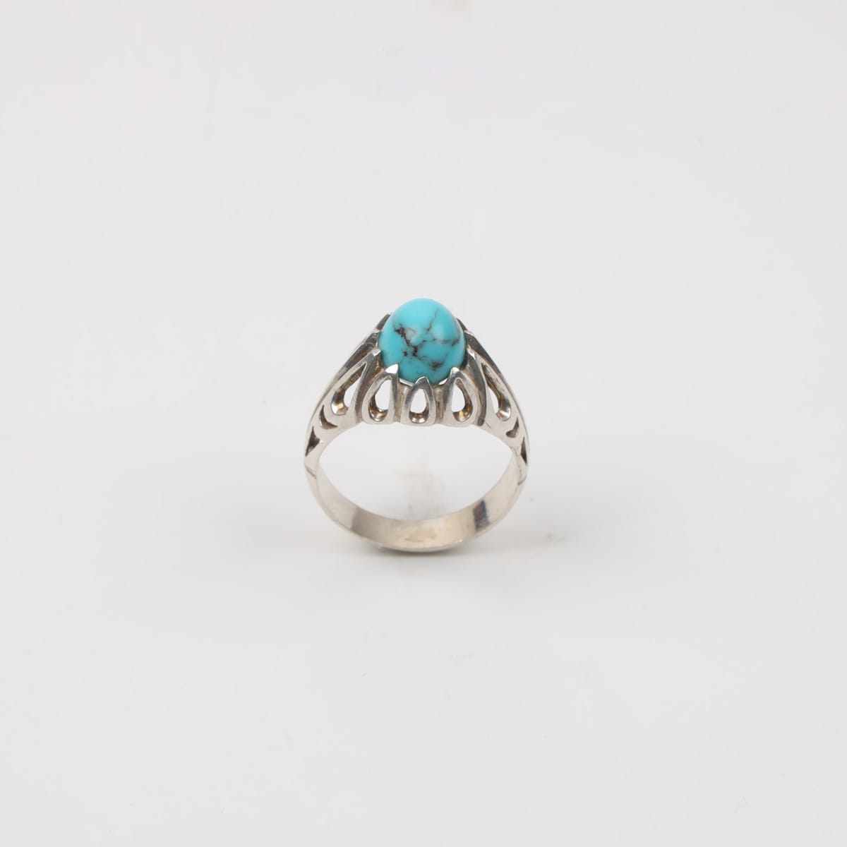 Afghan Turquoise Silver Men Ring