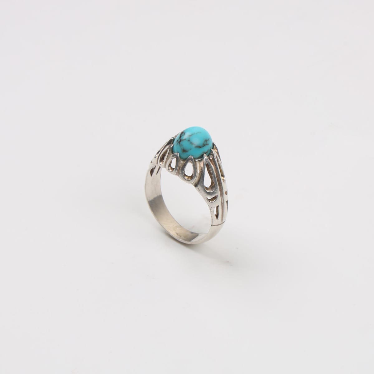 Afghan Turquoise Silver Men Ring