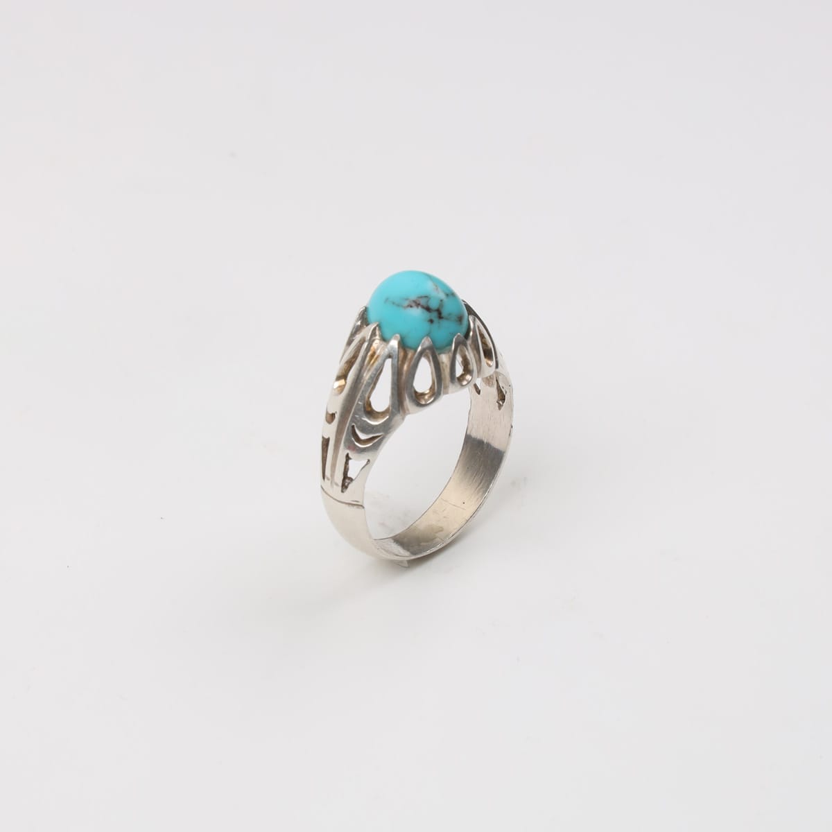 Afghan Turquoise Silver Men Ring