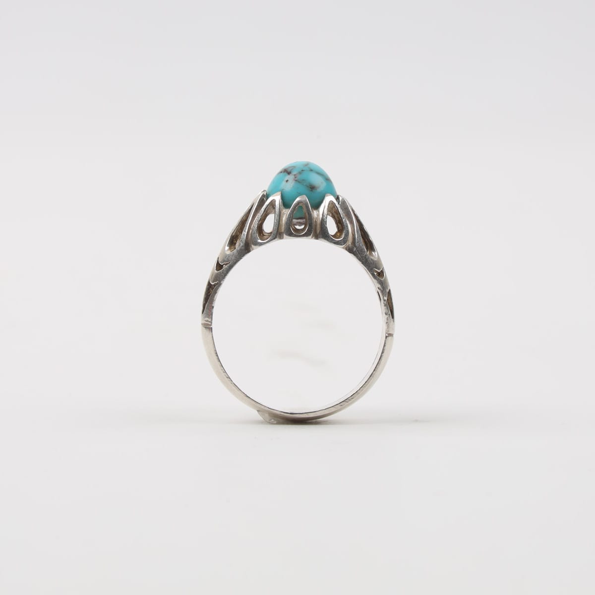 Afghan Turquoise Silver Men Ring