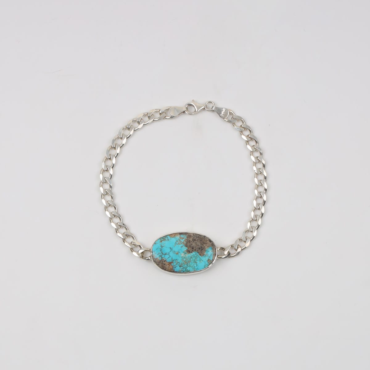 Afghan Turquoise Silver Men Bracelet