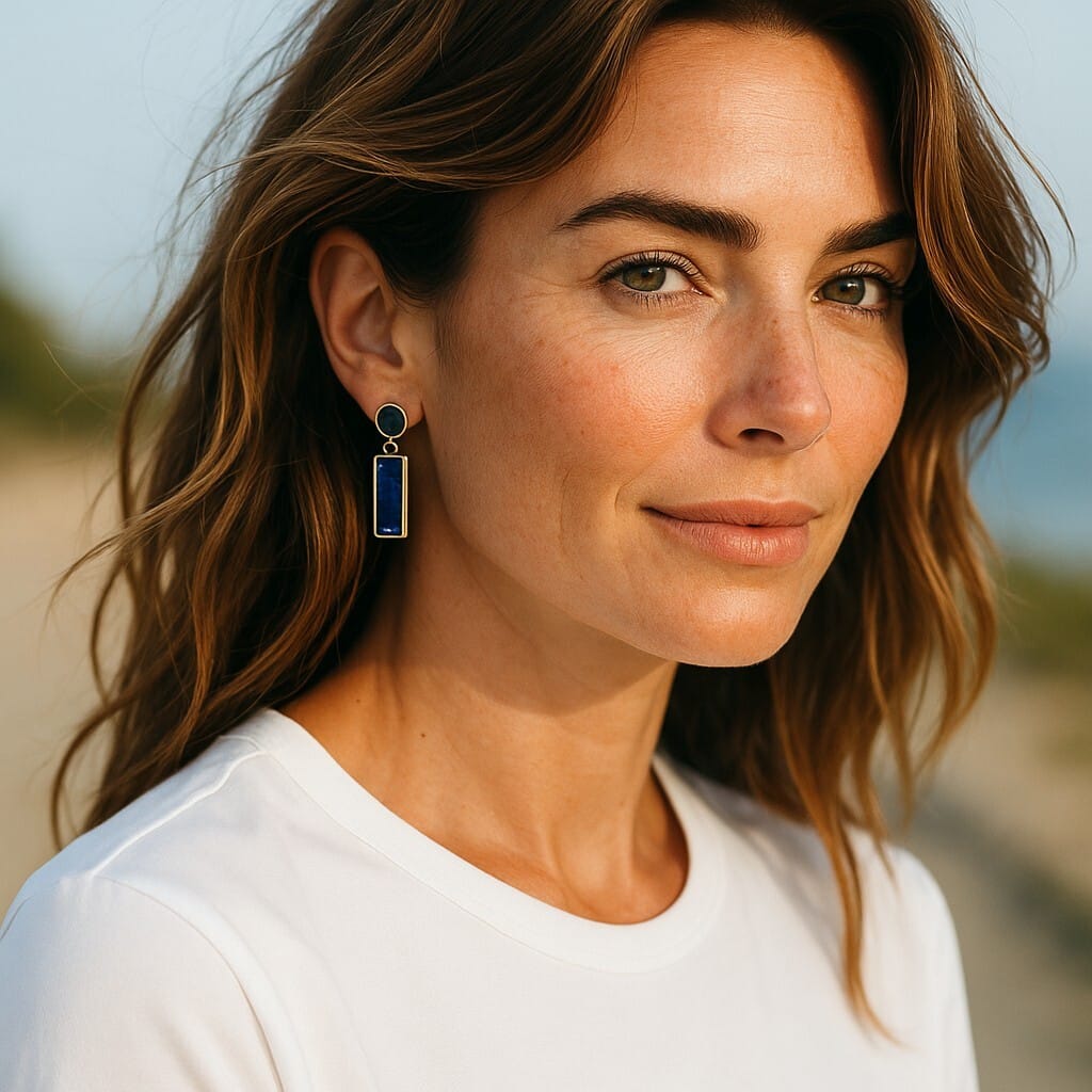 Drop Earrings, Lapis Lazuli Drop Earrings.