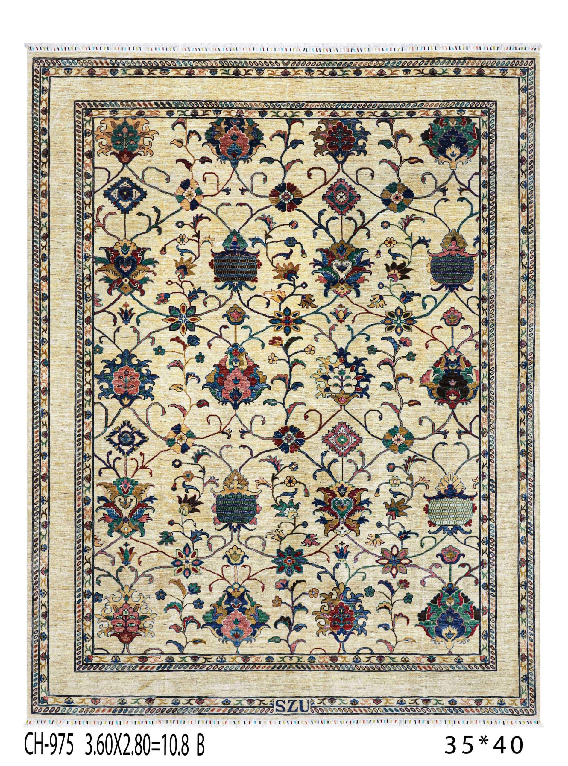 SULTANI GUL WOOD COLOR RUG HANDMADE
