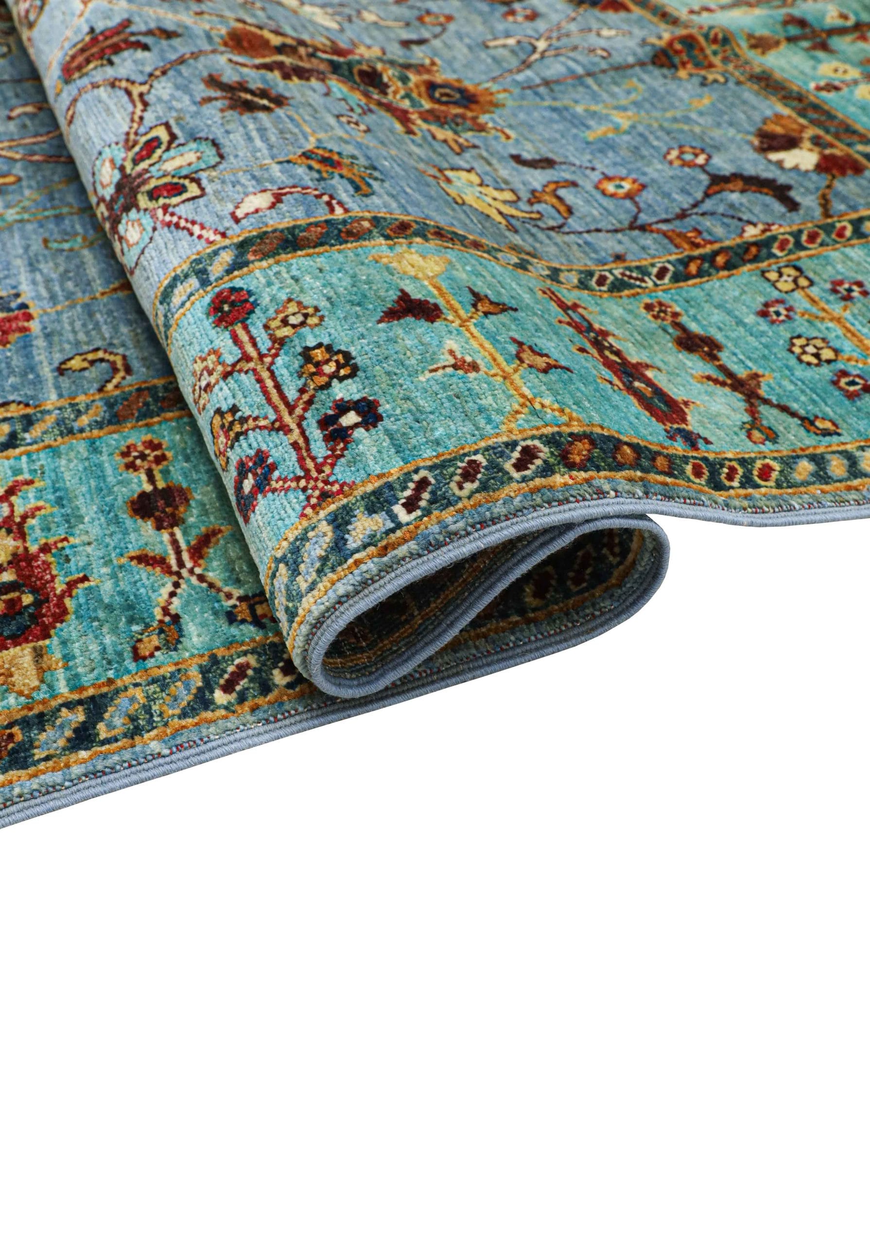 Chobrang Rug – Sultani Gul Design, Blue & Red,