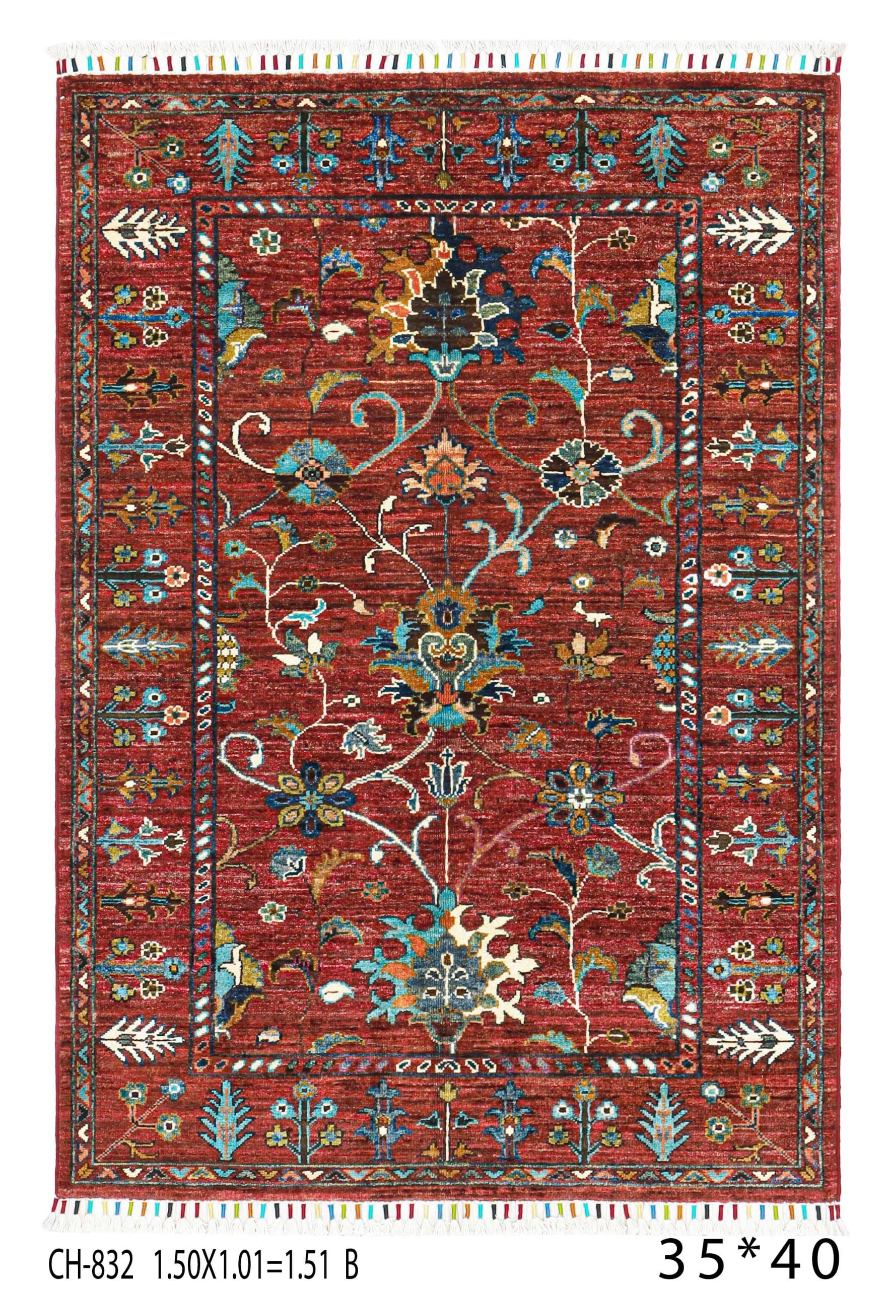 SULTANI GUL RED RUG HANDMADE
