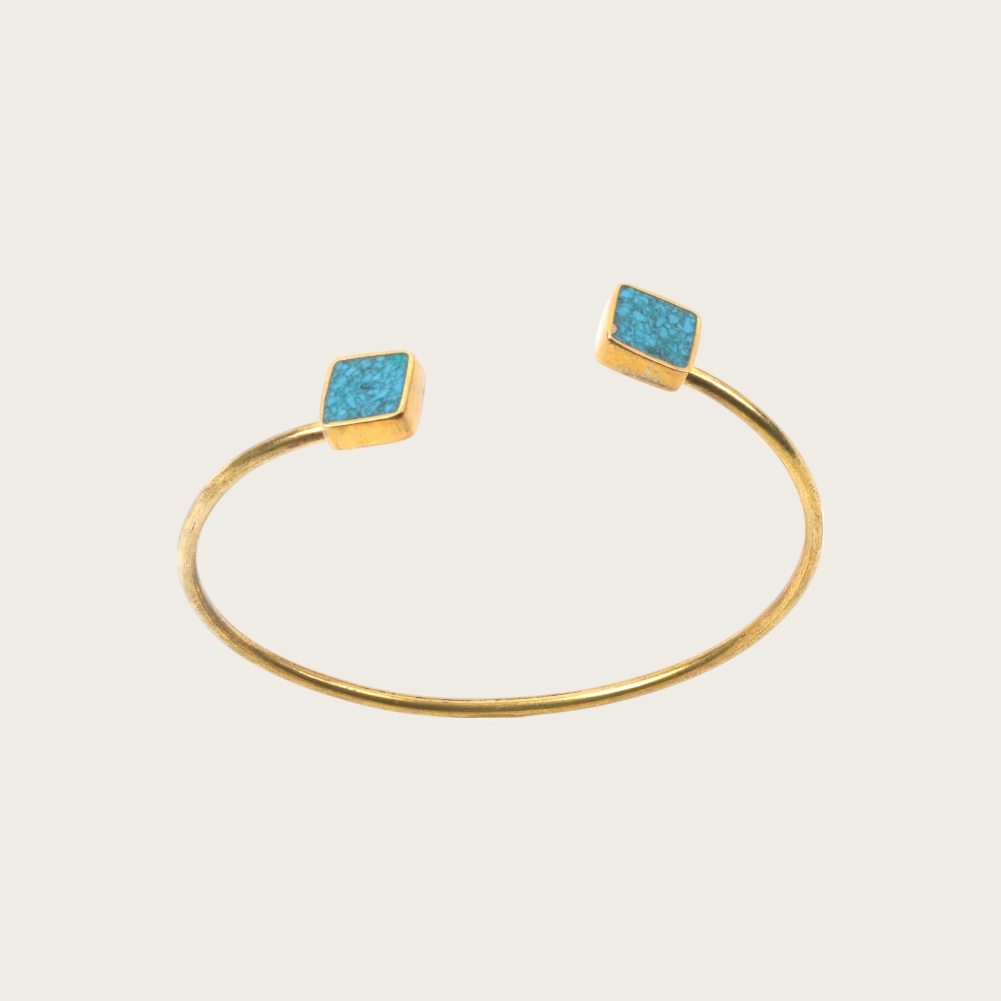 Bracelet Gold Plated Handmade Turquoise