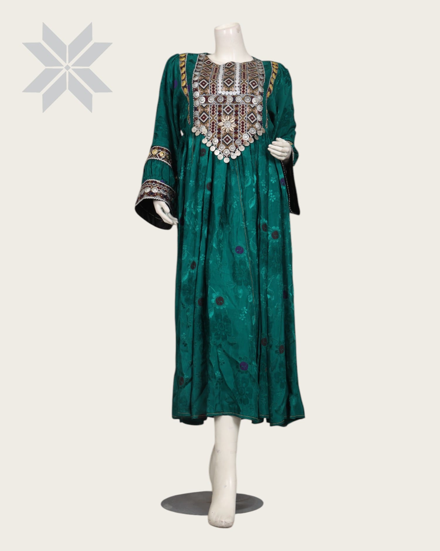 Green Balochi Embroidered Women Dress Handmade