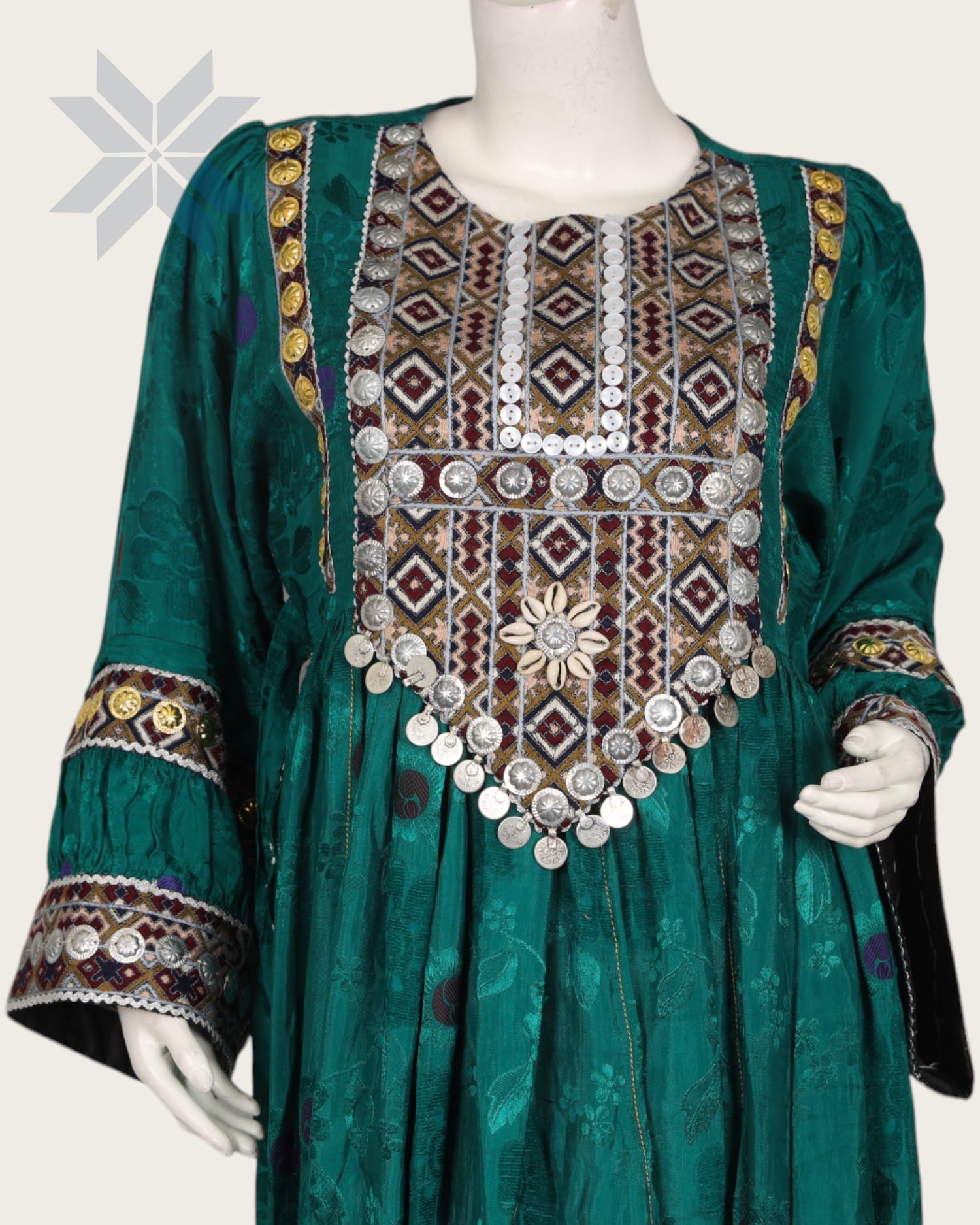 Green Balochi Embroidered Women Dress Handmade