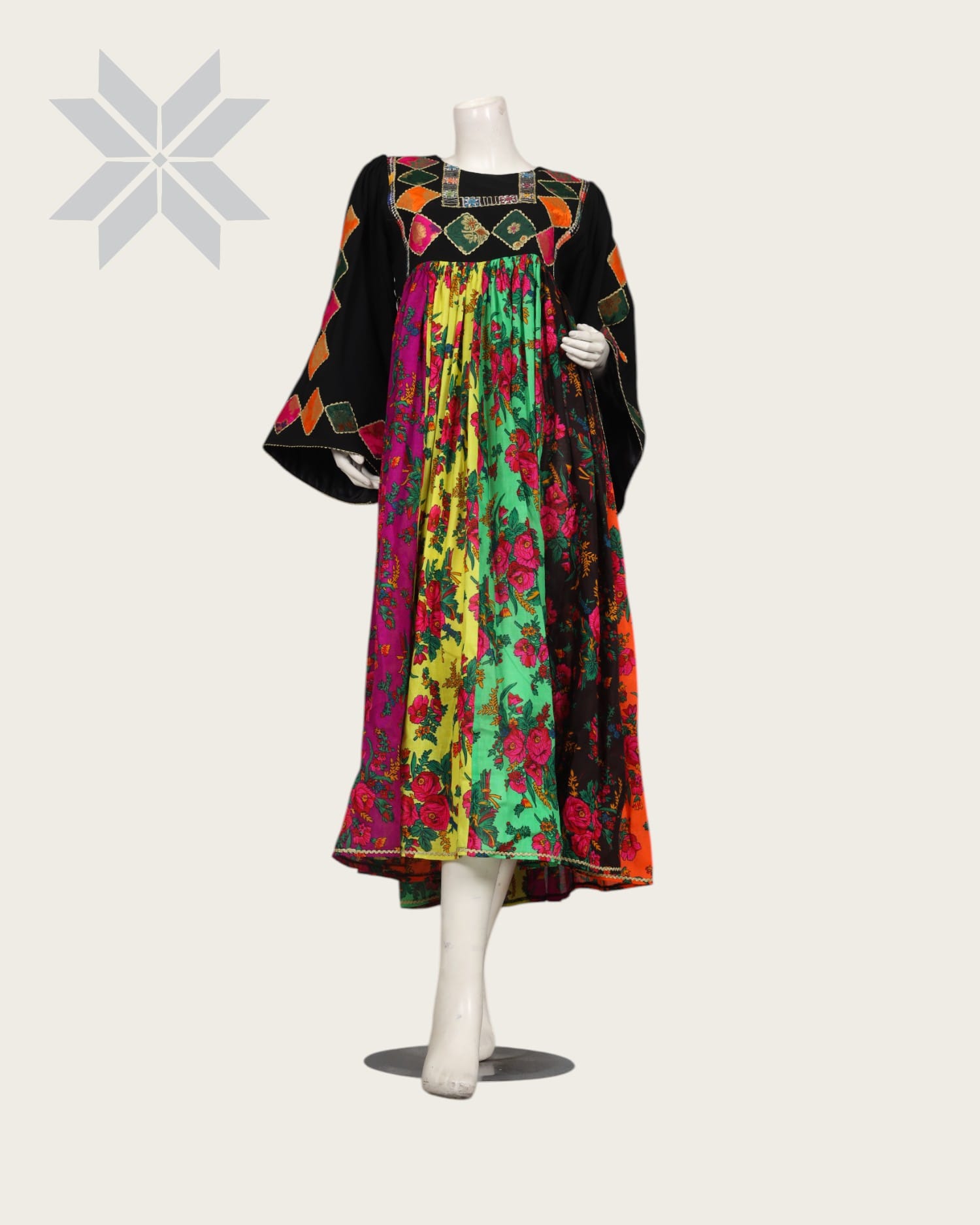 Rangina Patchwork Multicolor  Afghani Women Dress