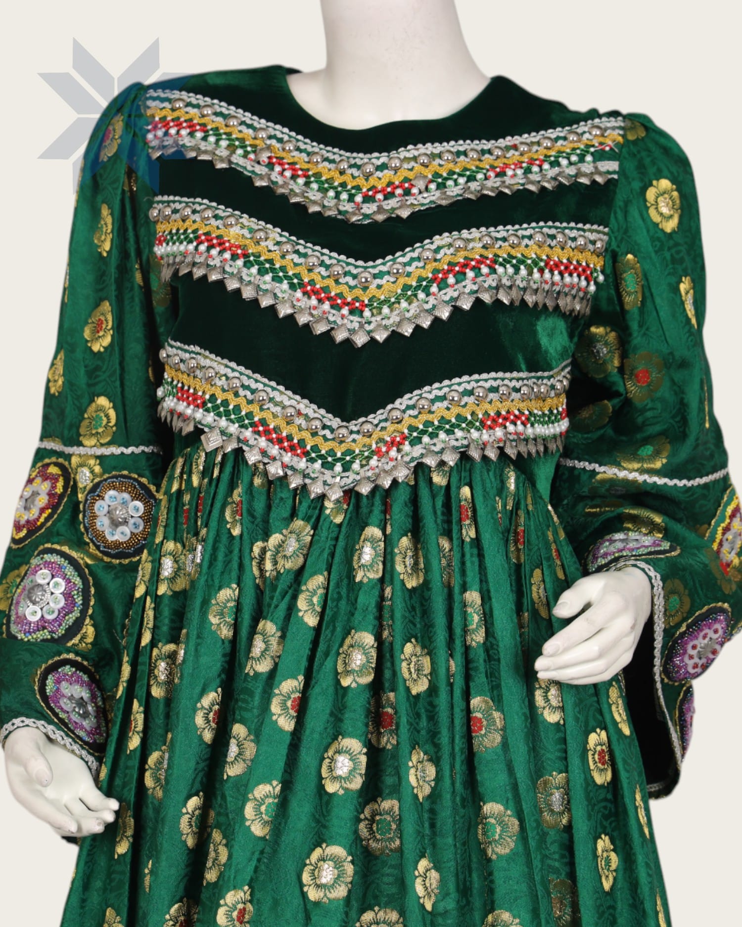 Afghani Embroidered Dress Banarsi
