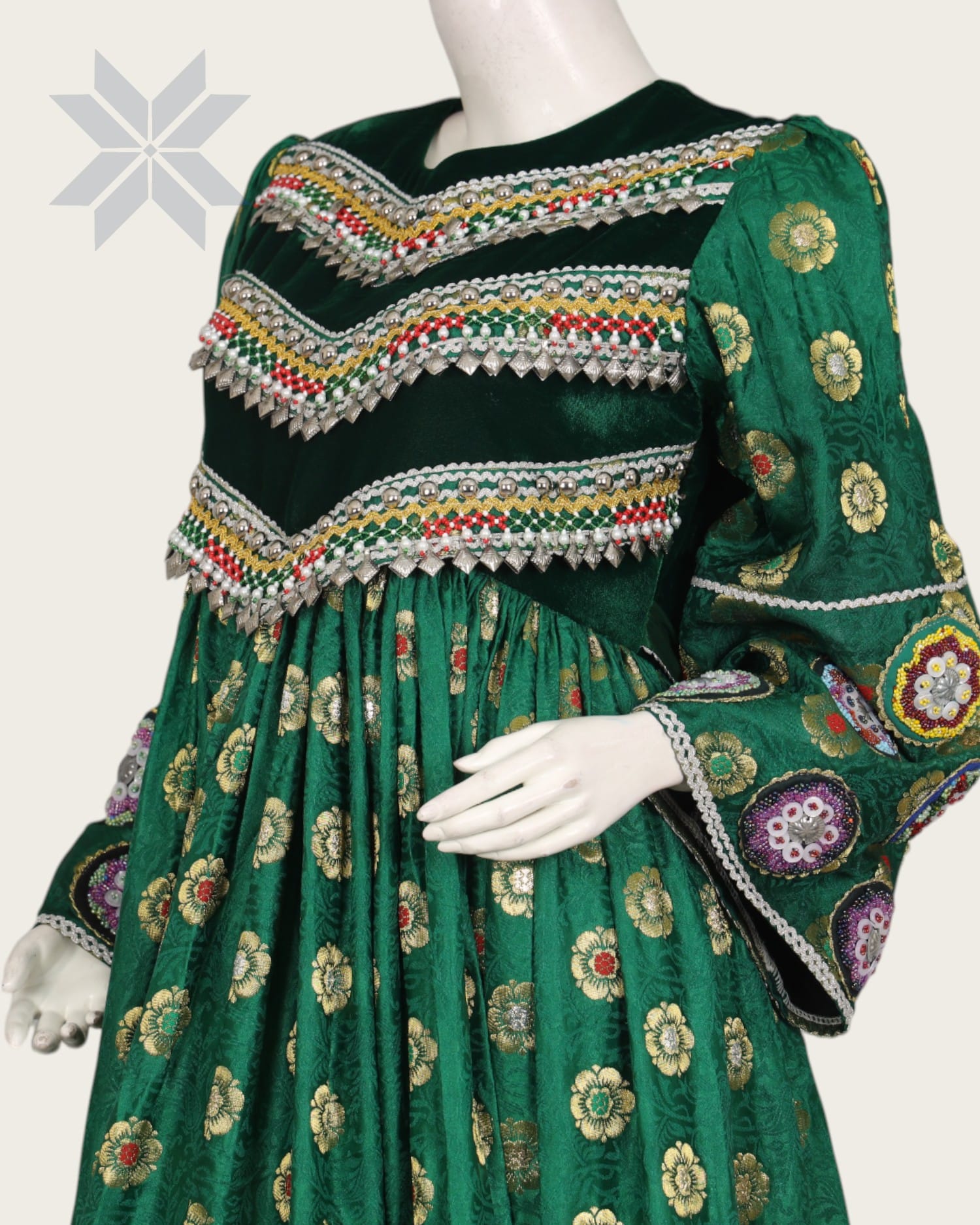 Afghani Embroidered Dress Banarsi