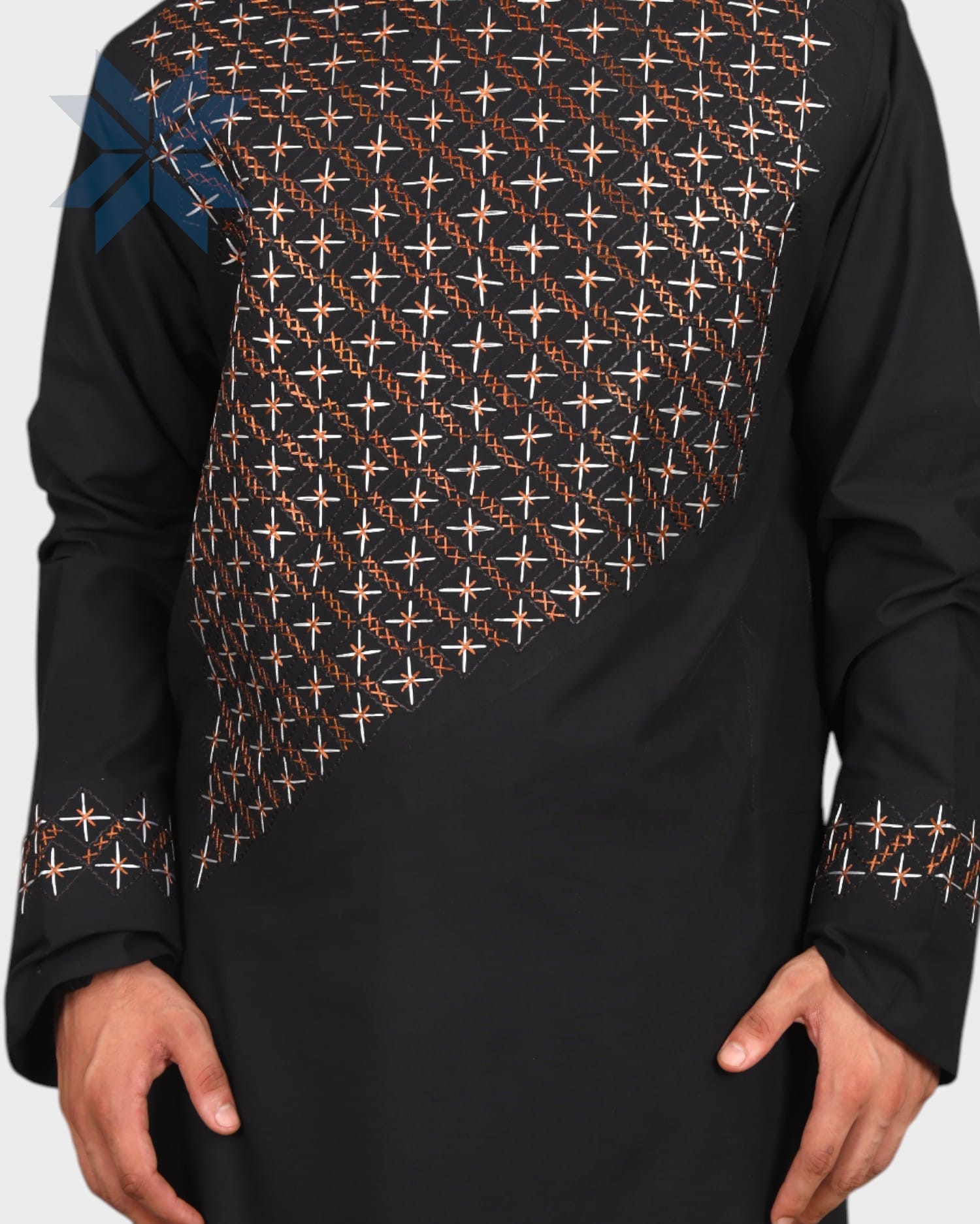 Black Star Men Embroidered Cloth