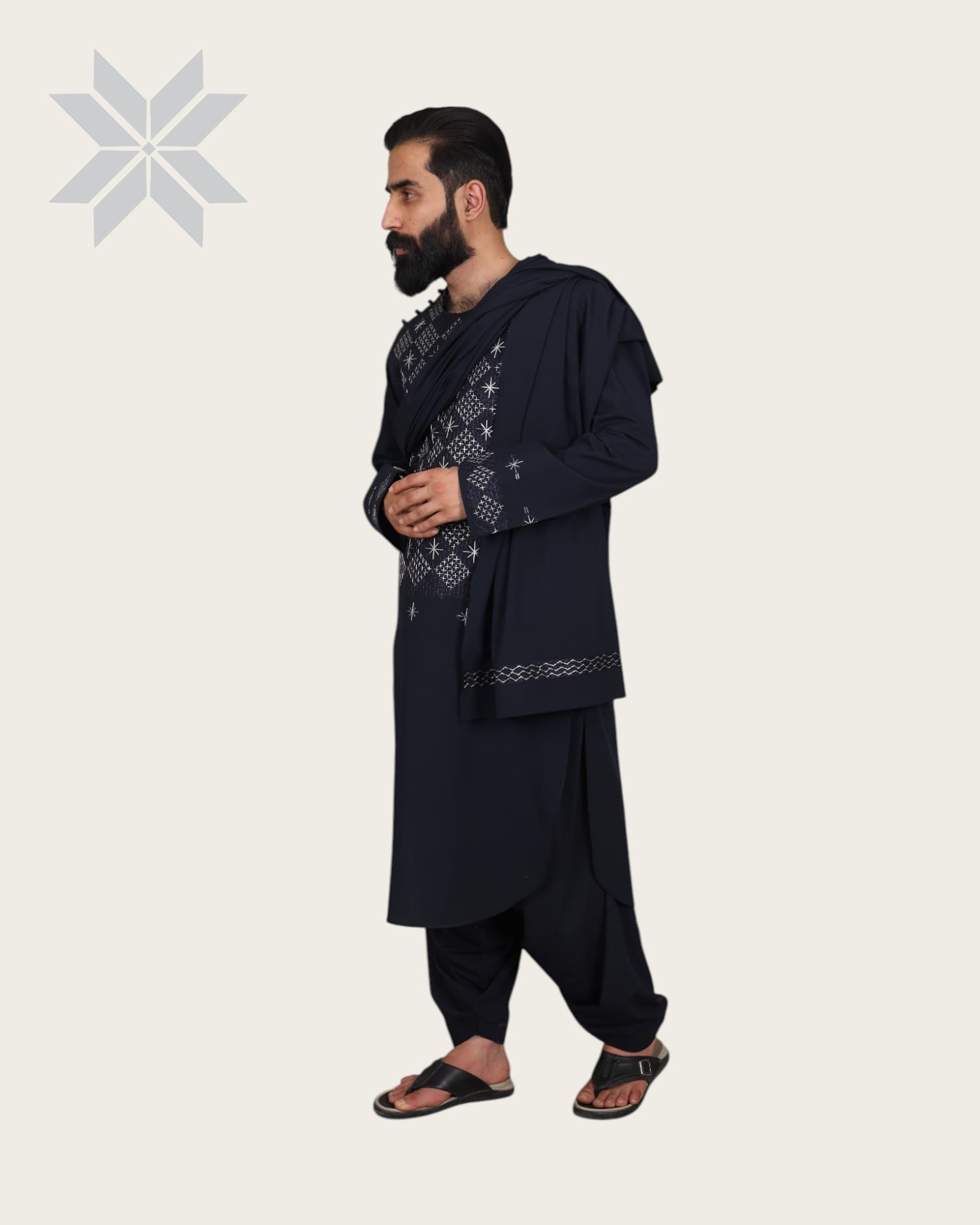 Navy Star Men’s Embroidered cloth Set