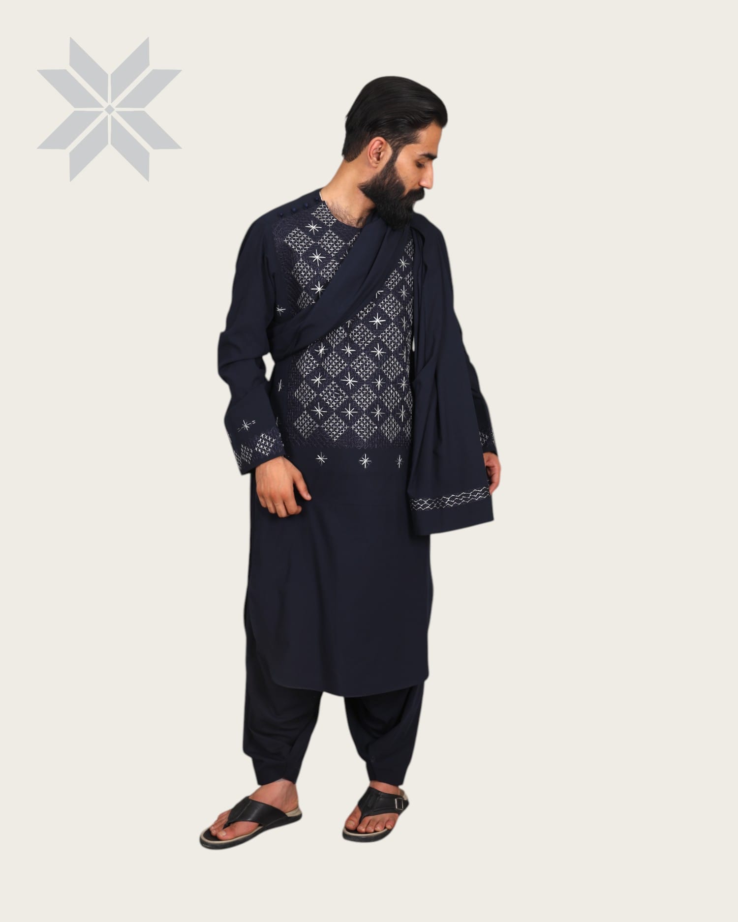 Navy Star Men’s Embroidered cloth Set