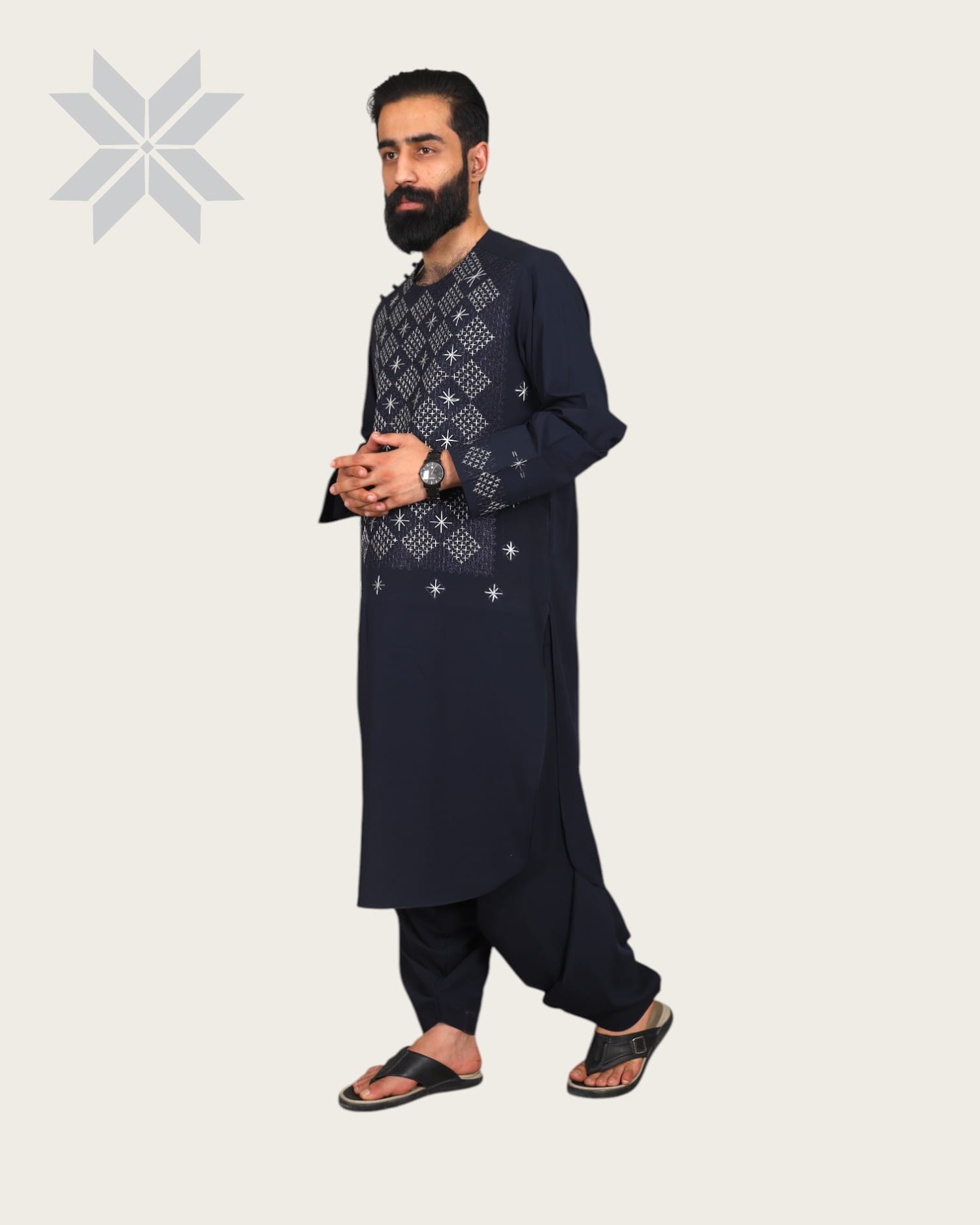 Navy Star Men’s Embroidered cloth Set