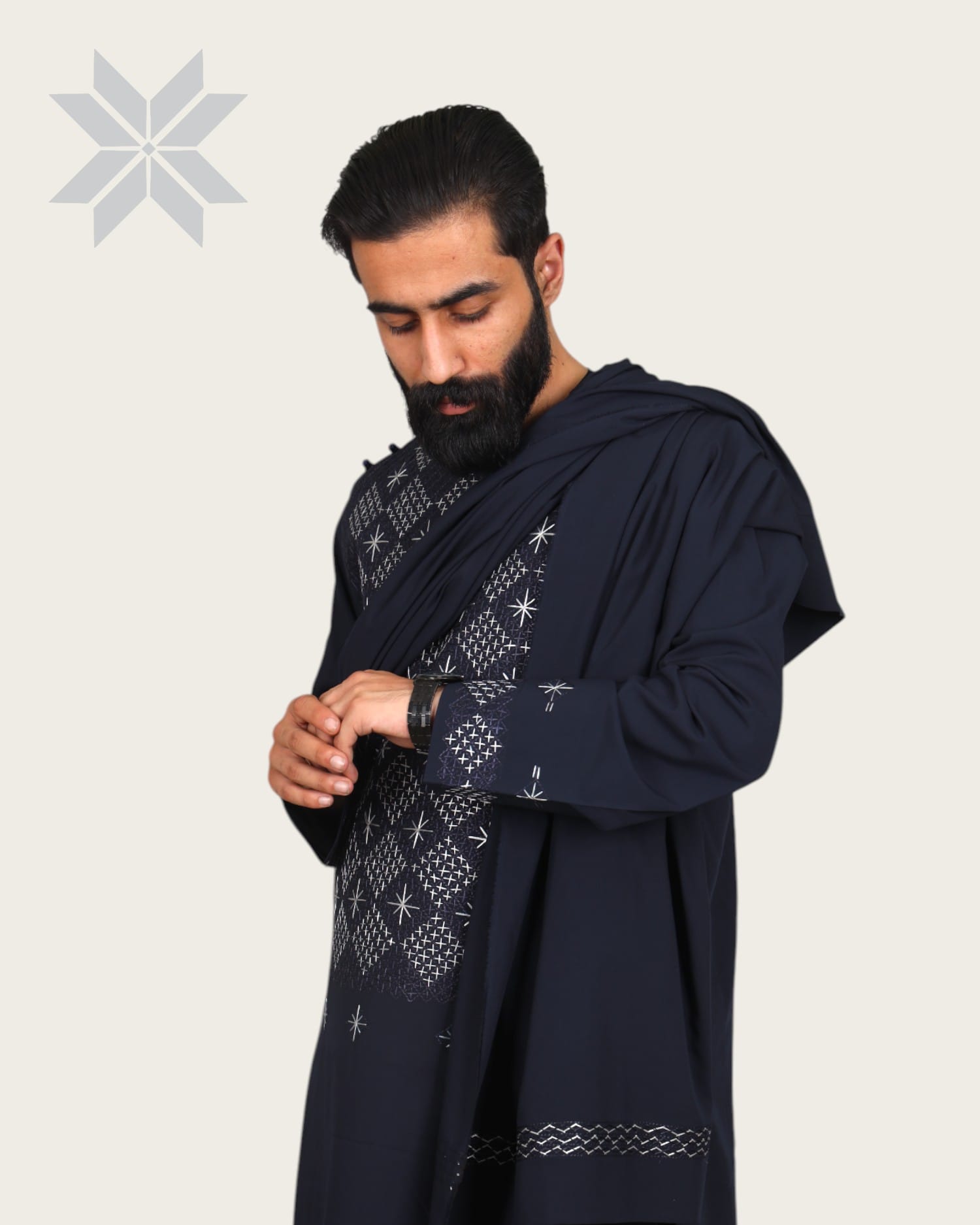 Navy Star Men’s Embroidered cloth Set