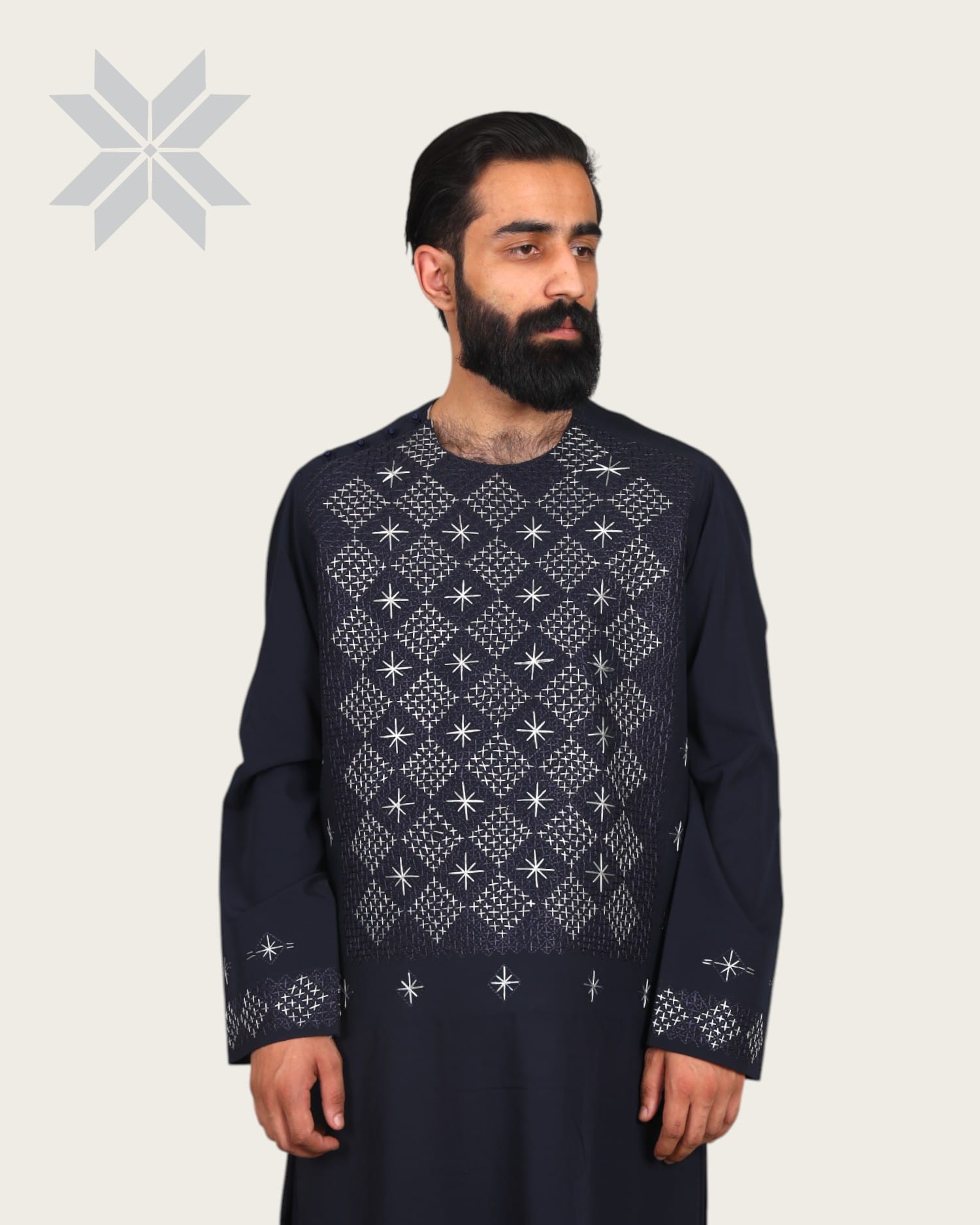 Navy Star Men’s Embroidered cloth Set