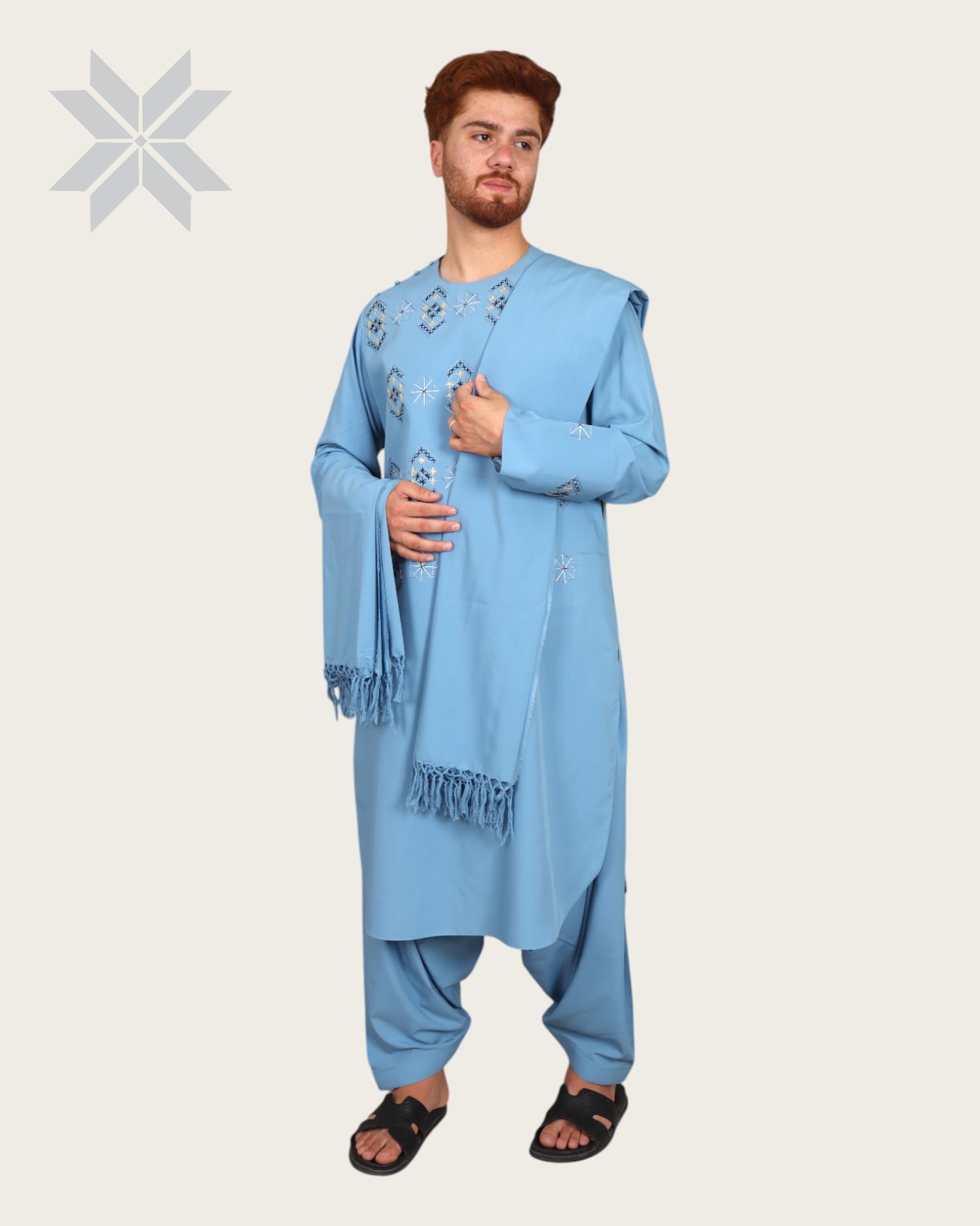 Sky Charm Men's Embroidered Cloth Set