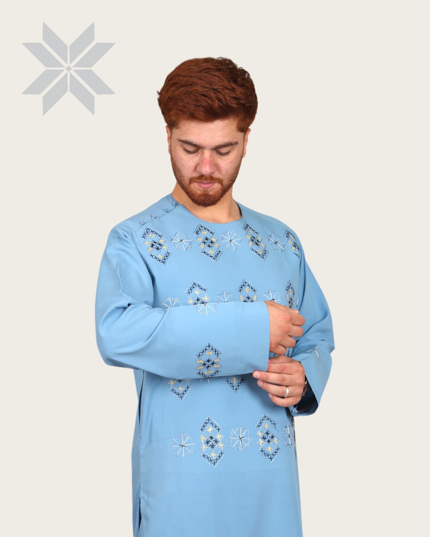 Sky Charm Men's Embroidered Cloth Set