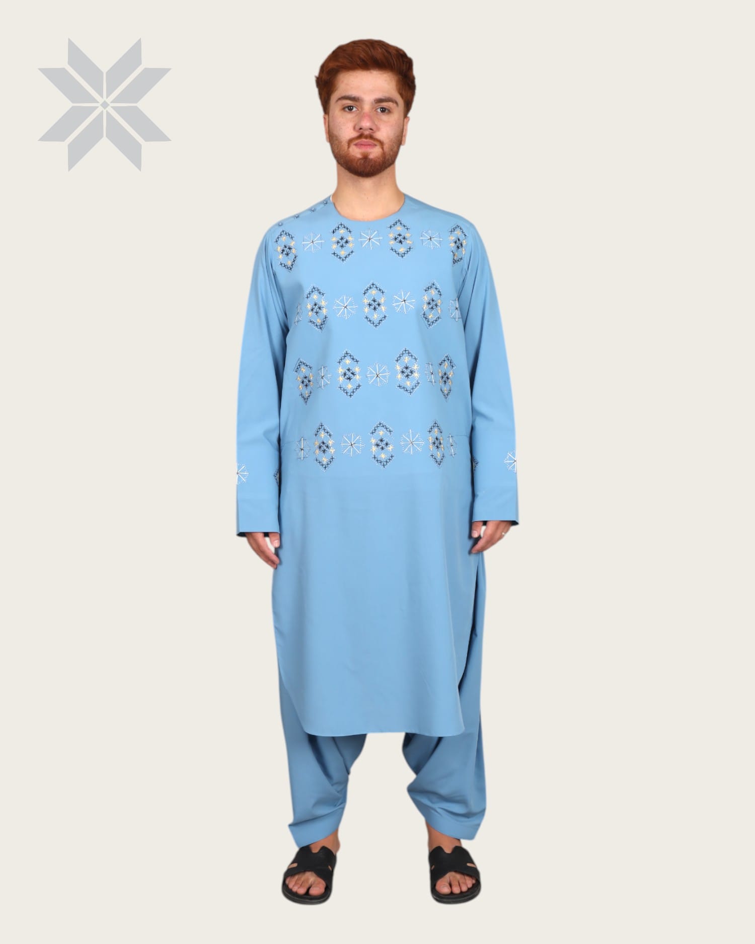 Sky Charm Men's Embroidered Cloth Set