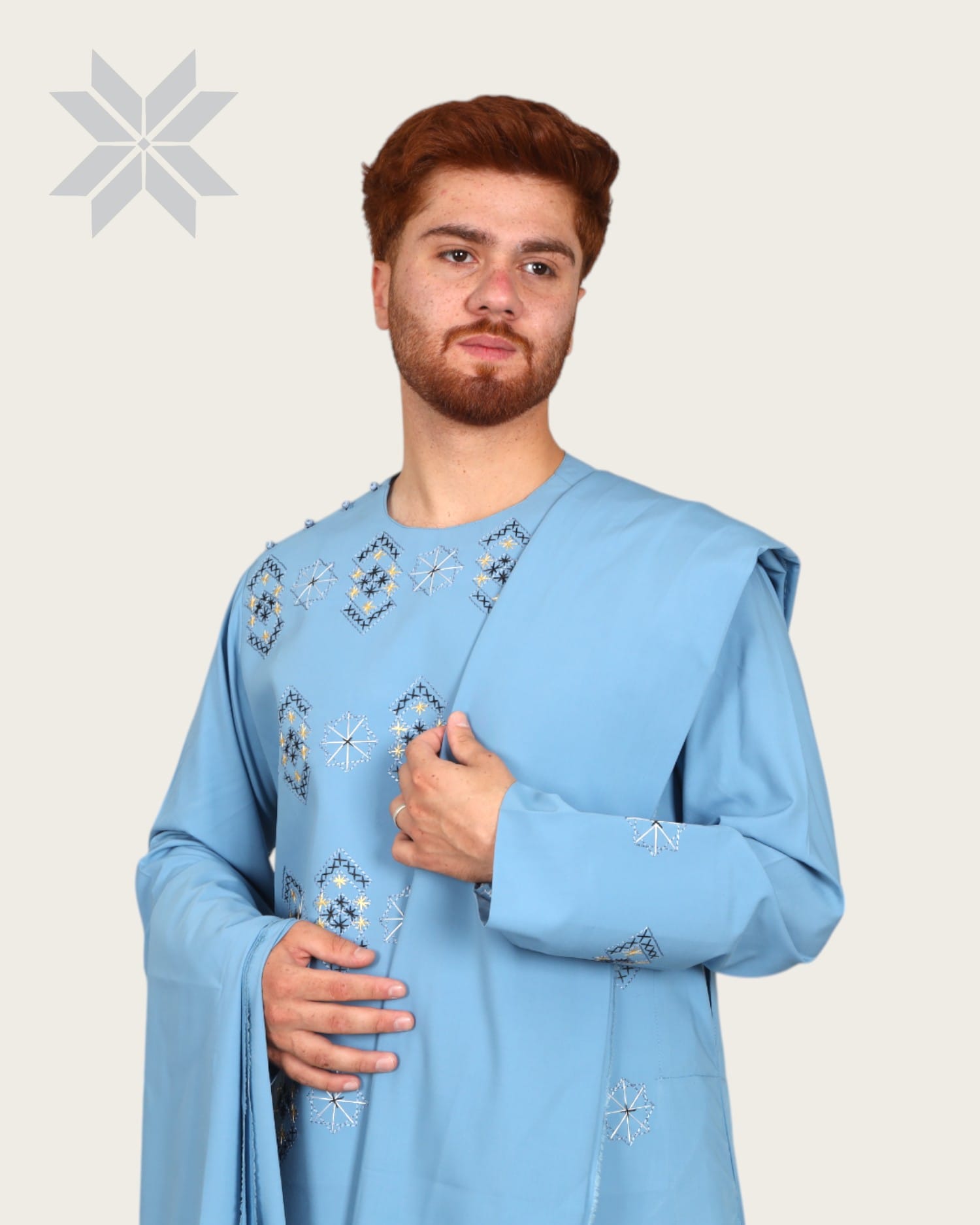 Sky Charm Men's Embroidered Cloth Set