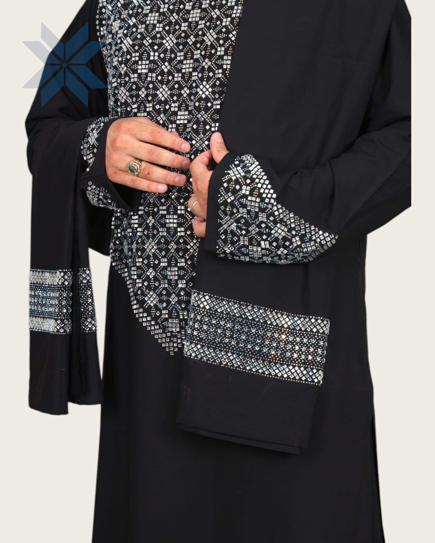 Black Mirror Men Cloth with Shawl, Full Set Perahan Tunban