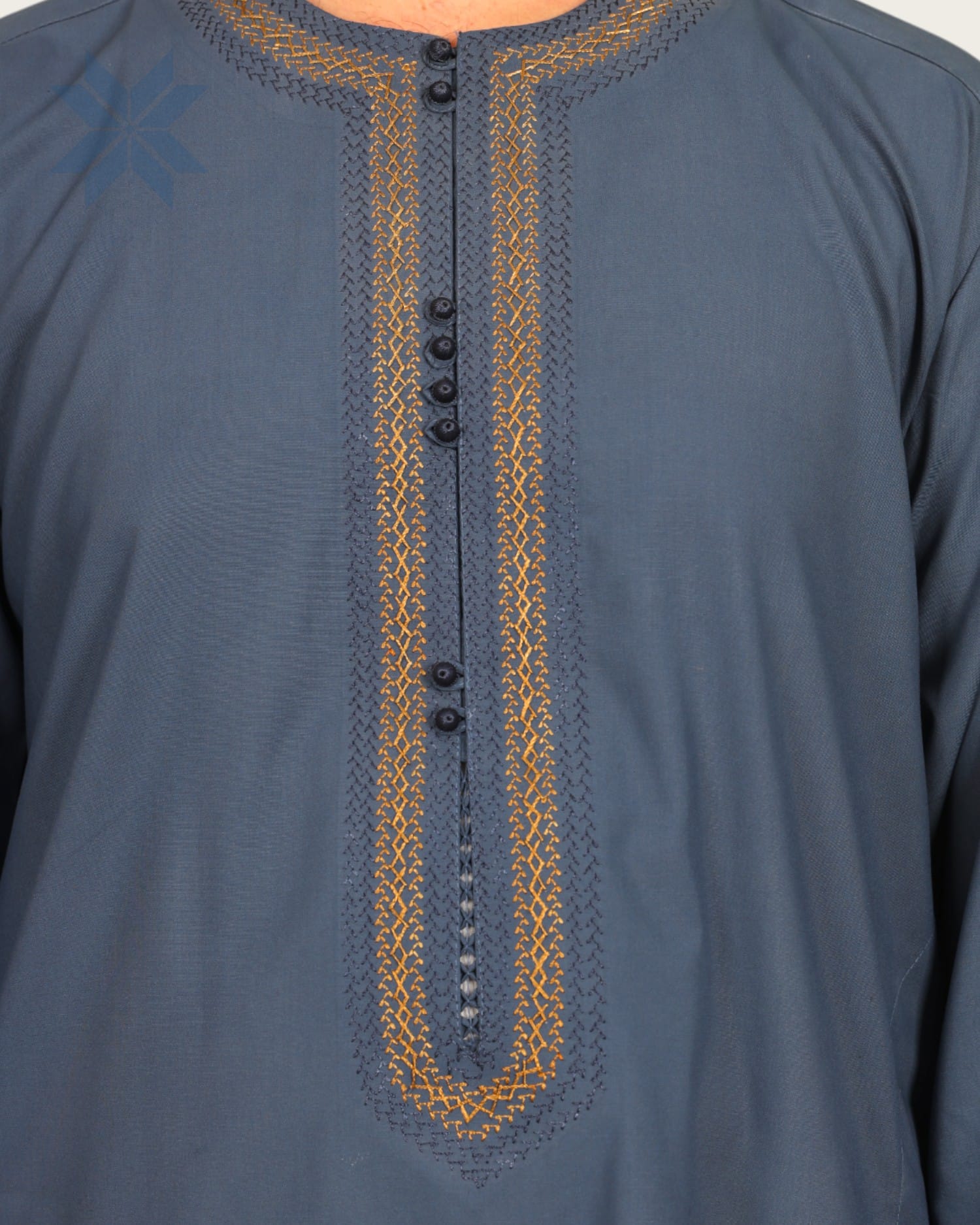 Steel Blue Arabic Style Men Traditional Outfit
