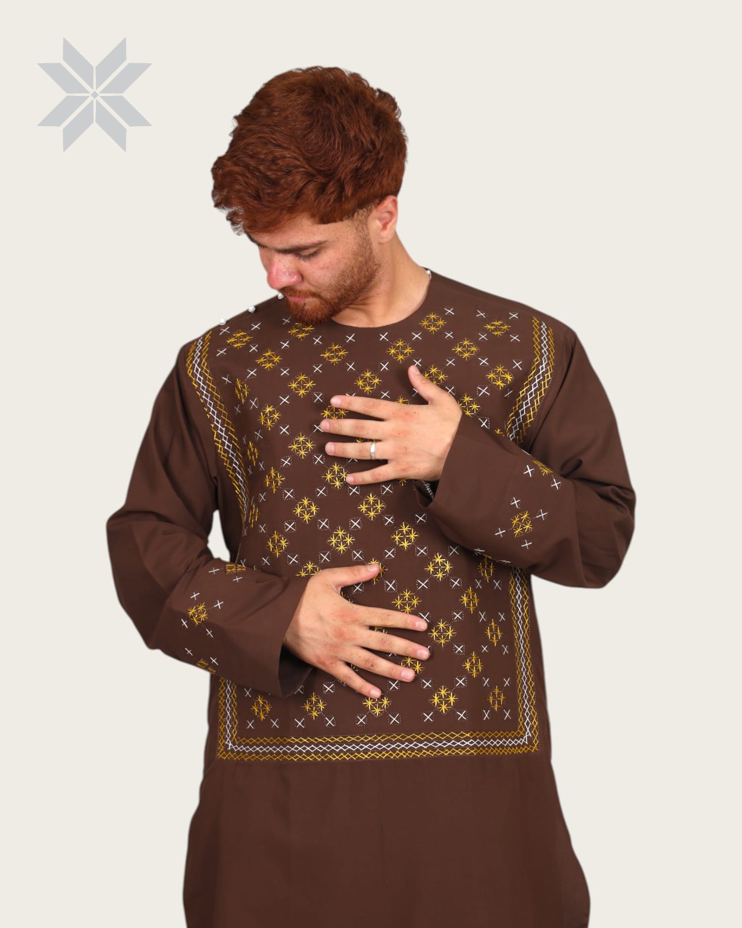 Chocolate Brown Men’s Handcrafted Embroidered Cloth