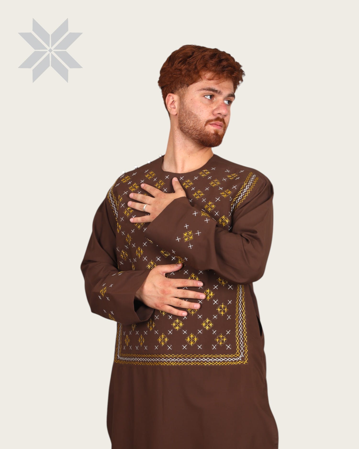 Chocolate Brown Men’s Handcrafted Embroidered Cloth