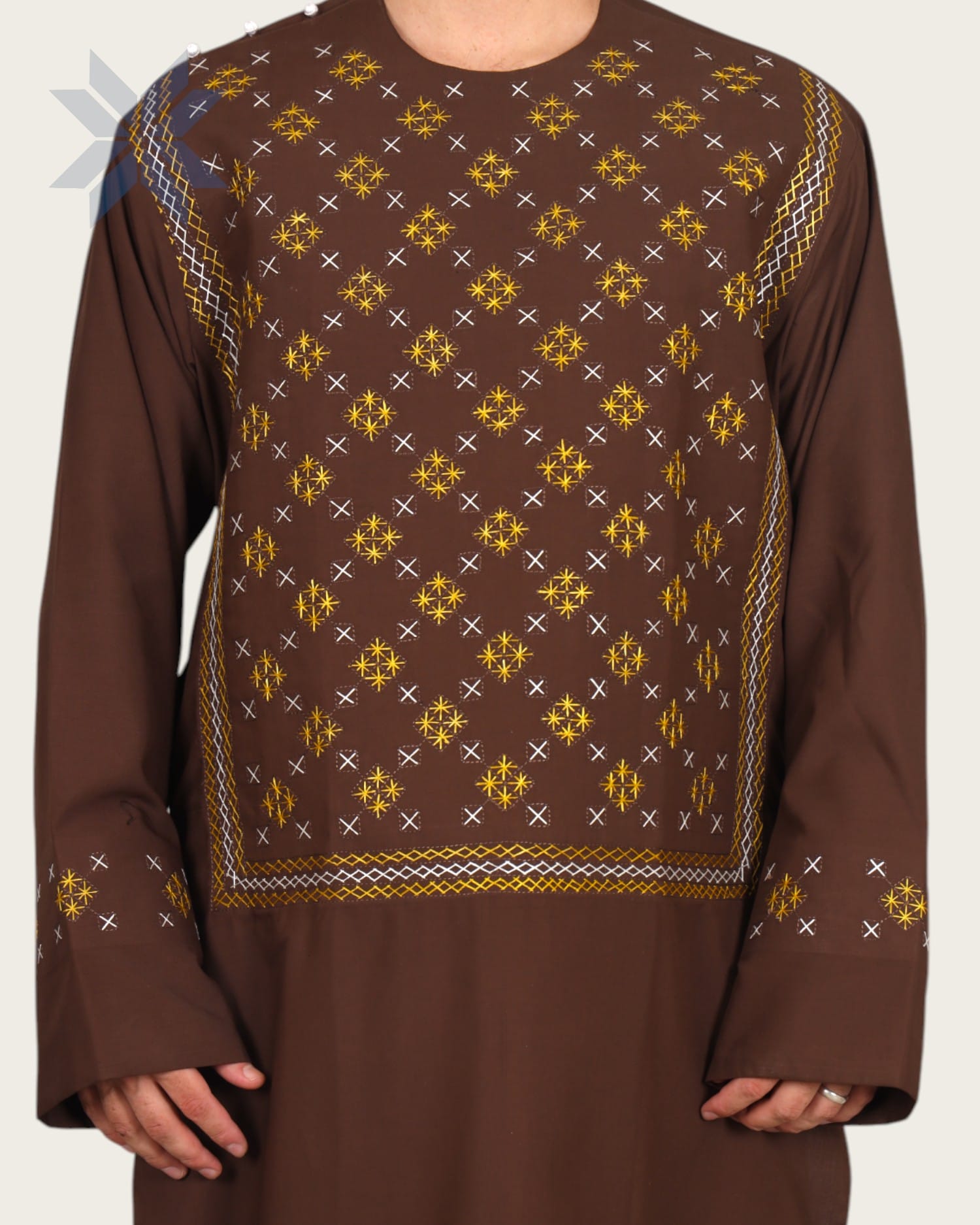 Chocolate Brown Men’s Handcrafted Embroidered Cloth